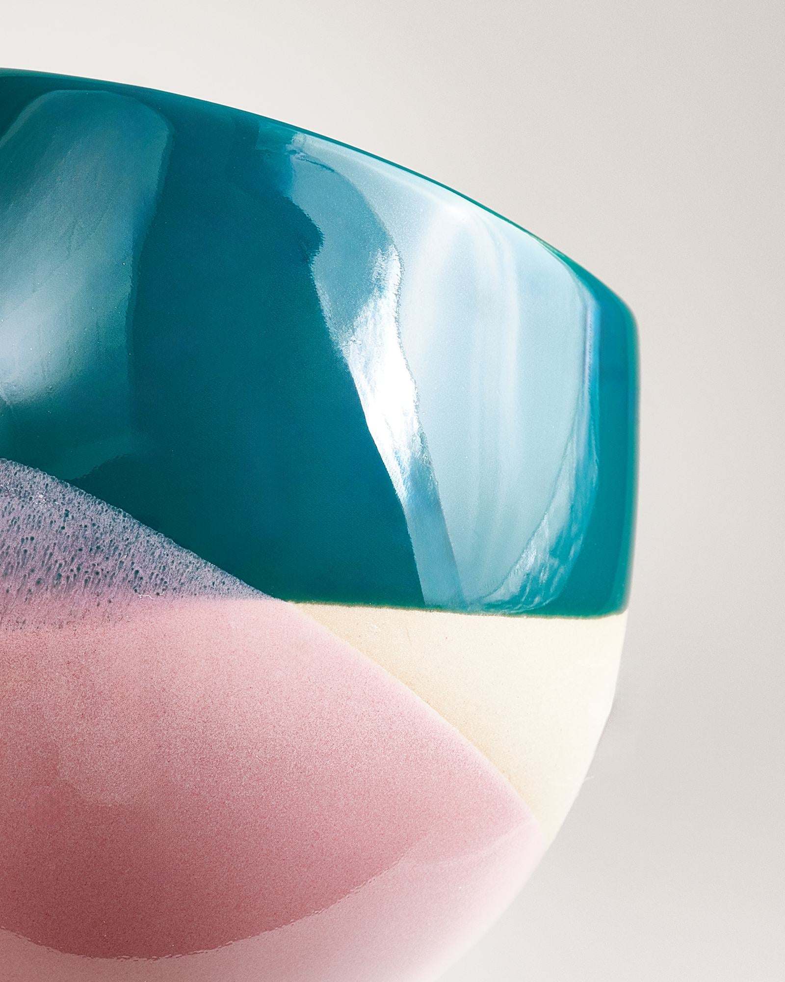 Bica kopje klein donkergroen roze crème