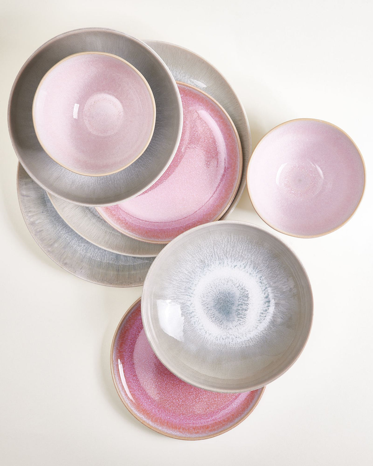 Geschirr-Set Endless Summer grau rosé 16-teilig