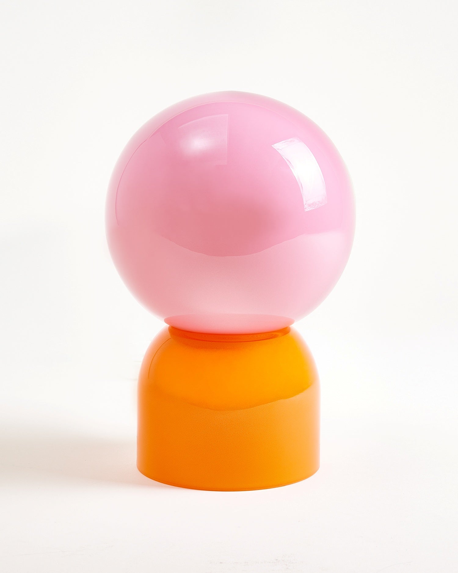 Lumo - Lampada in vetro rosa e arancione