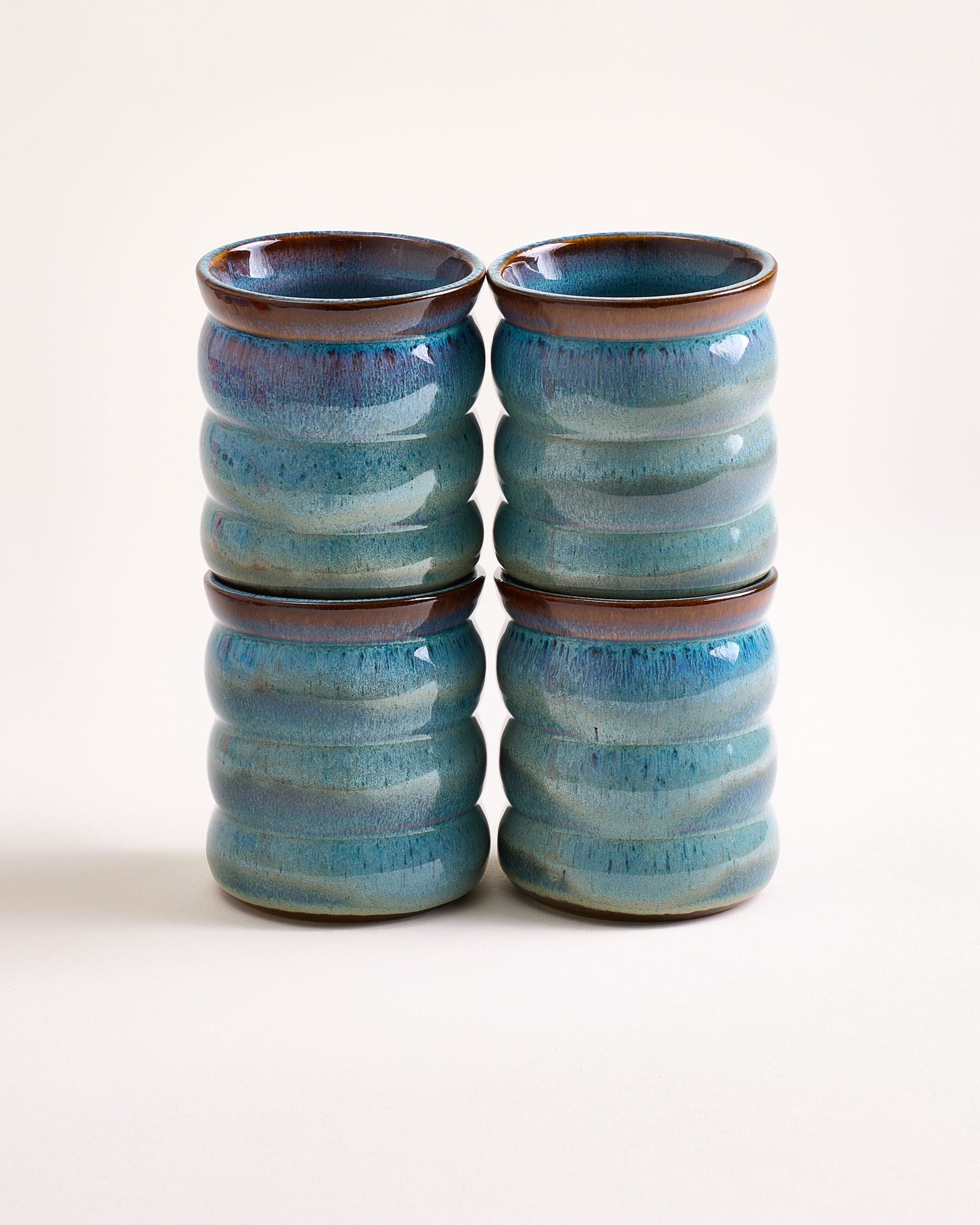 Madeira Becher groß bubble grünblau 4er-Set