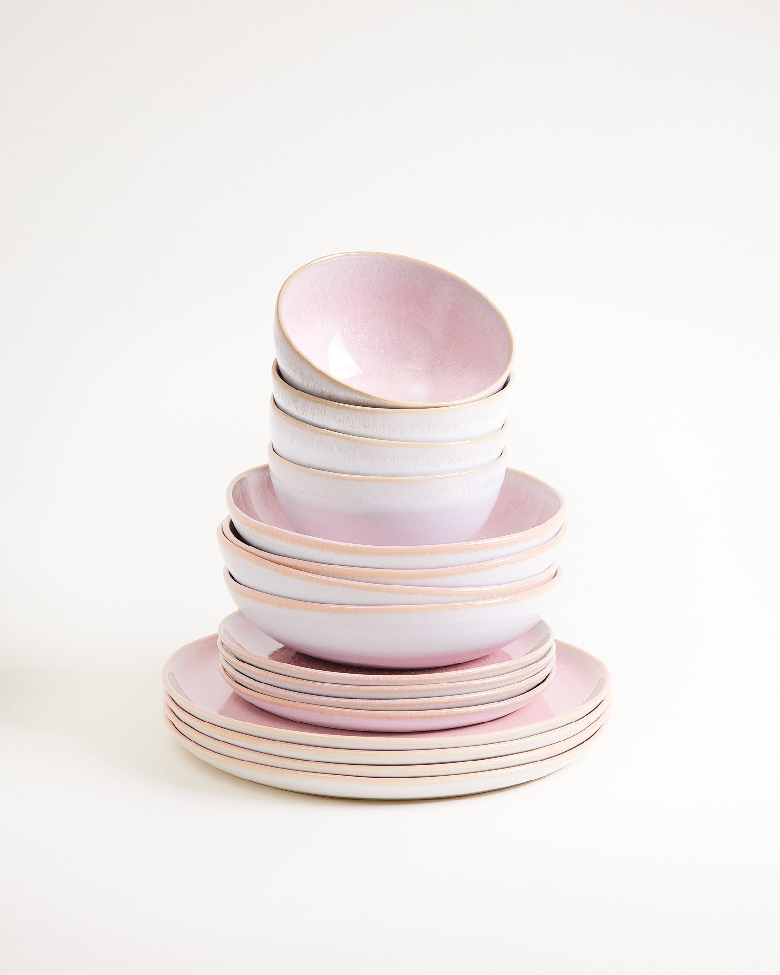 Melides - Service de vaisselle rosé 16 pièces