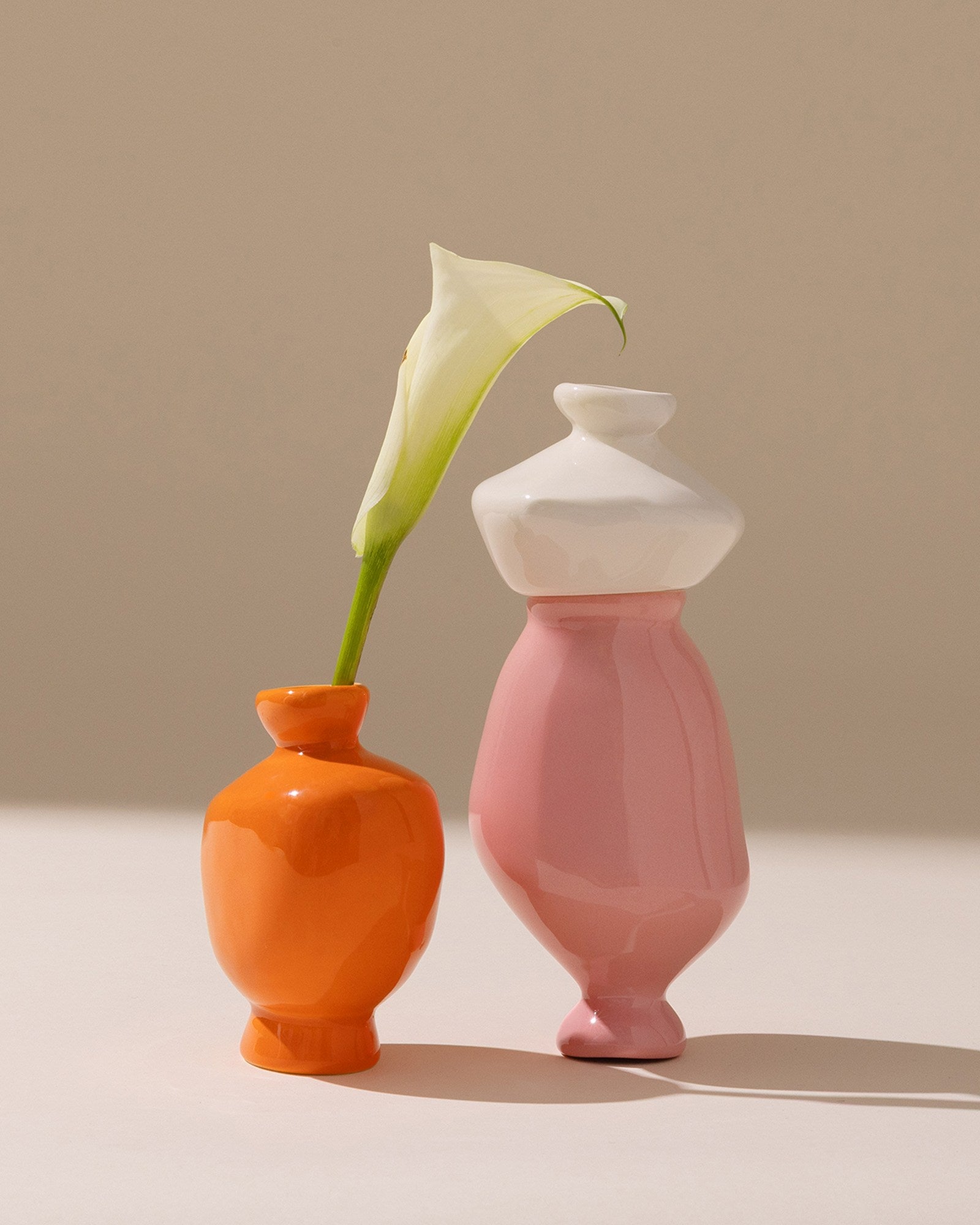 Mino 3-delige set vazen zand oranje roze