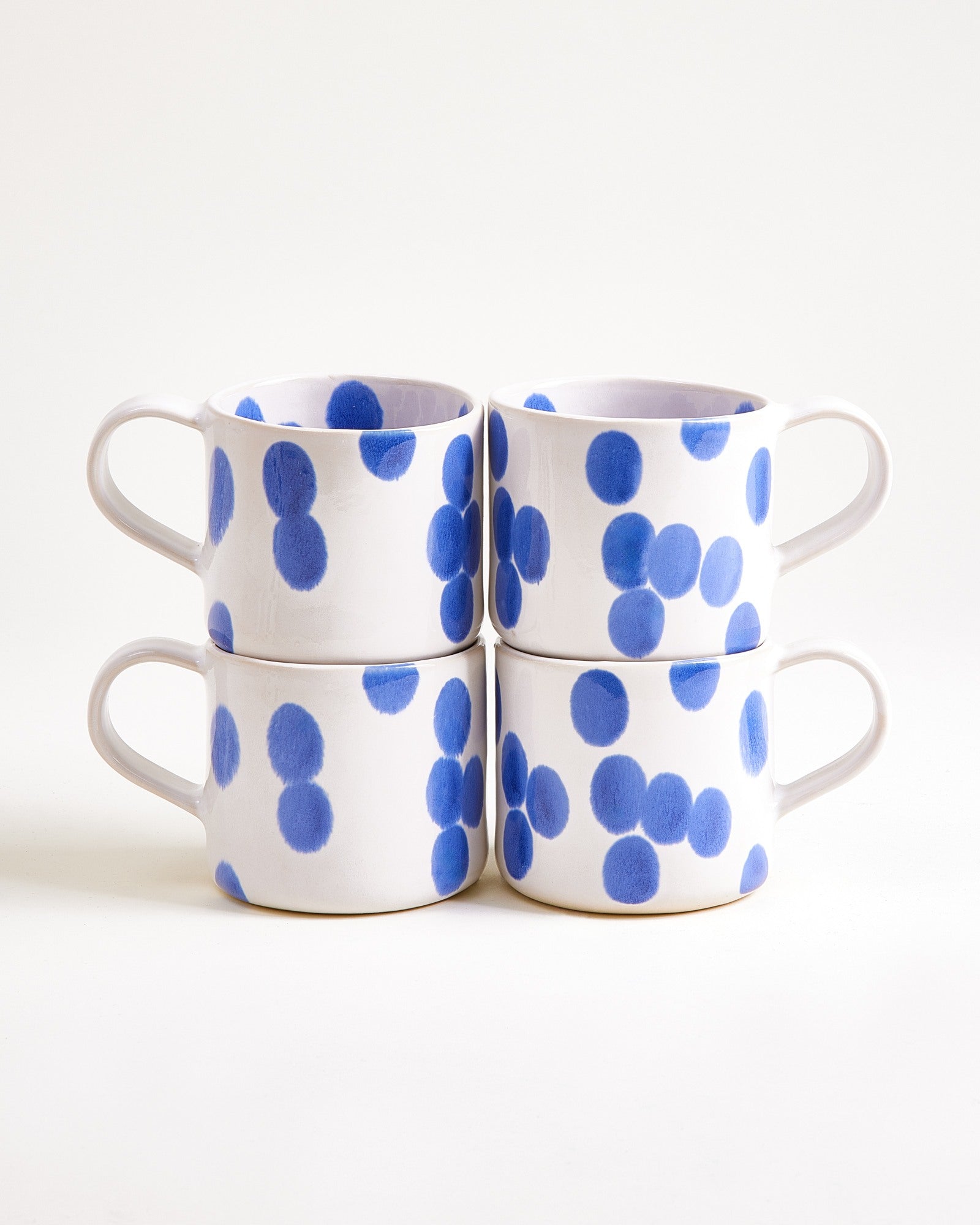Nódoa Tasse groß gepunktet blau 4er-Set