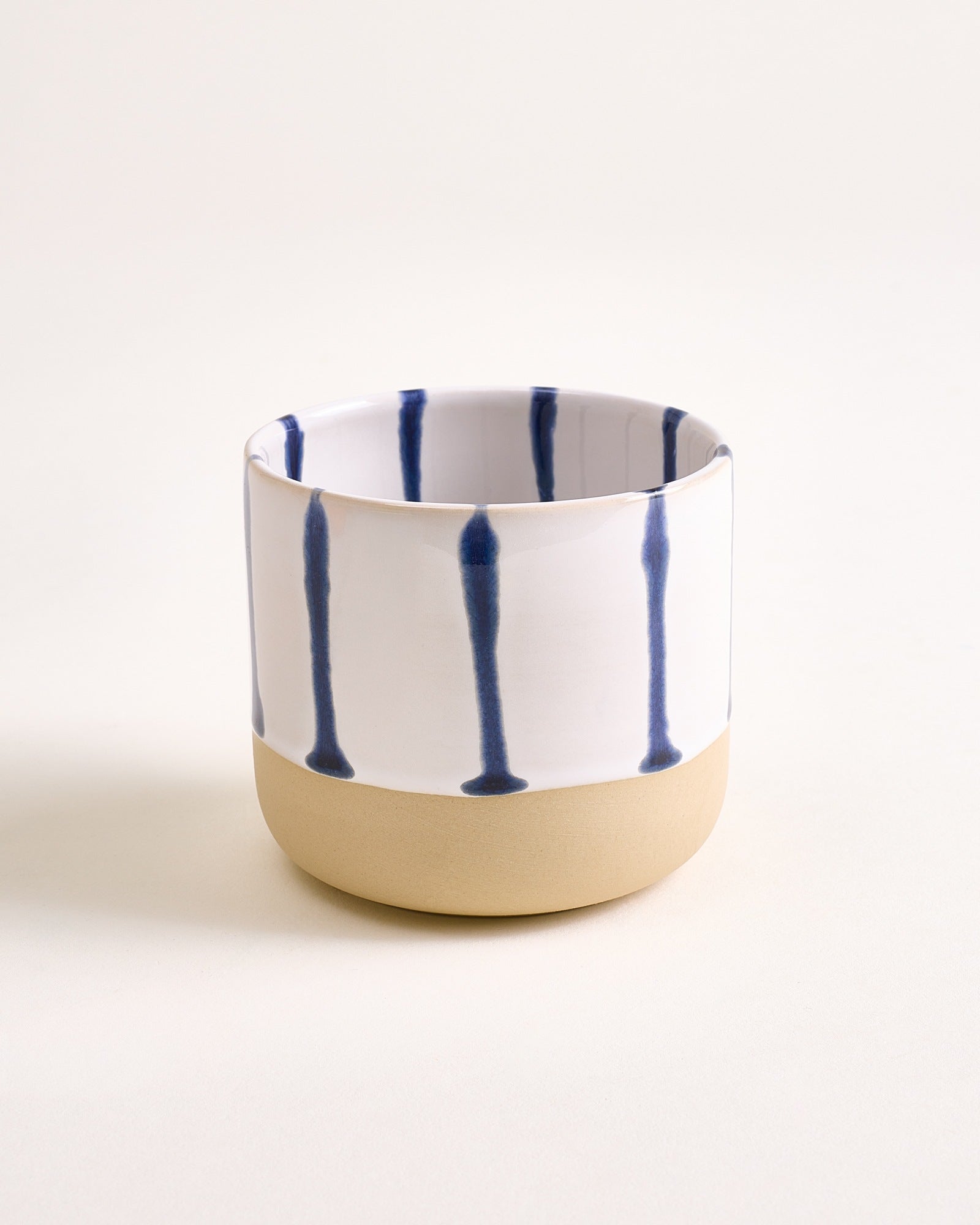 Nódoa Becher groß gestreift weiß blau