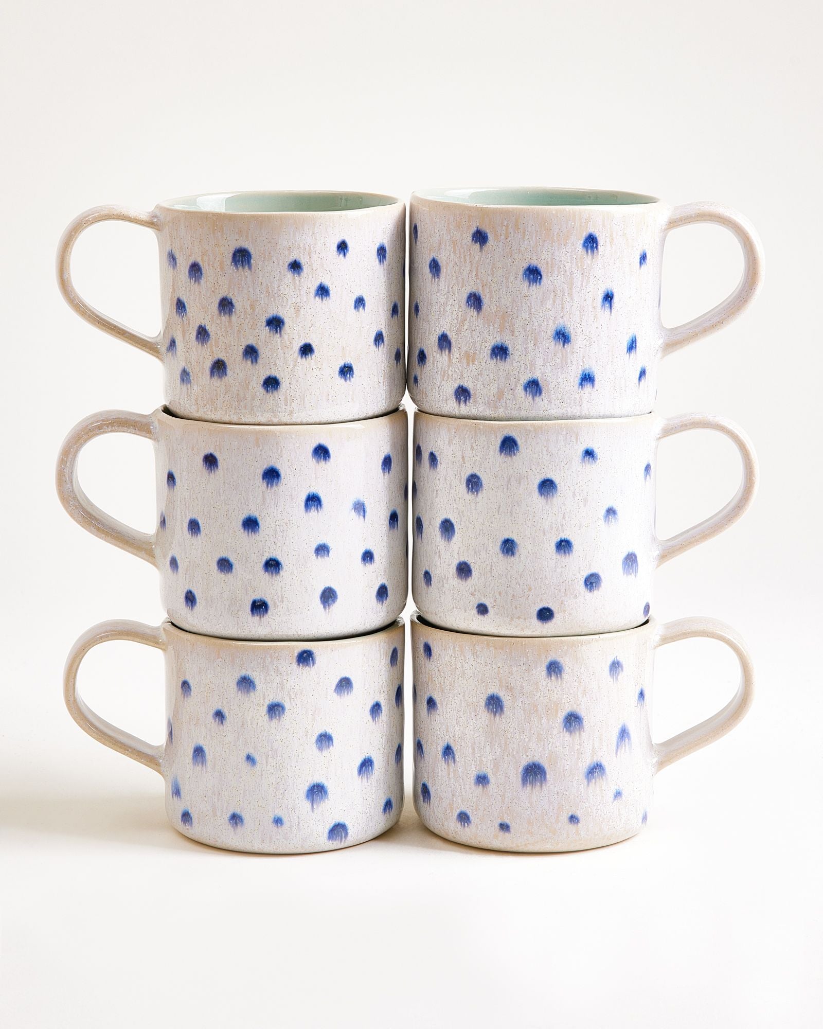 Nódoa Tasse groß gepunktet mint blau 6er-Set
