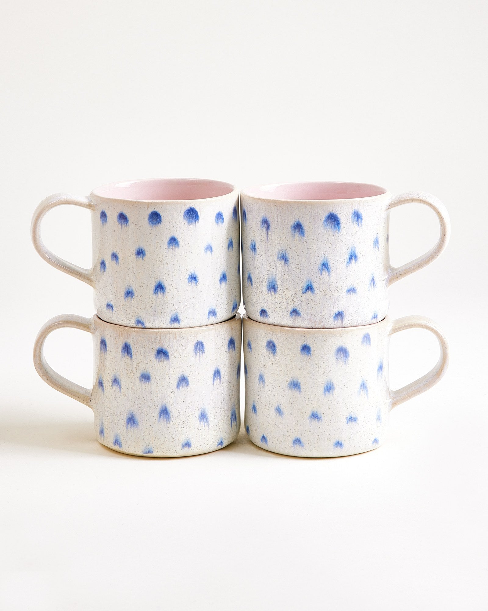 Nódoa Tasse groß gepunktet rosa blau 4er-Set