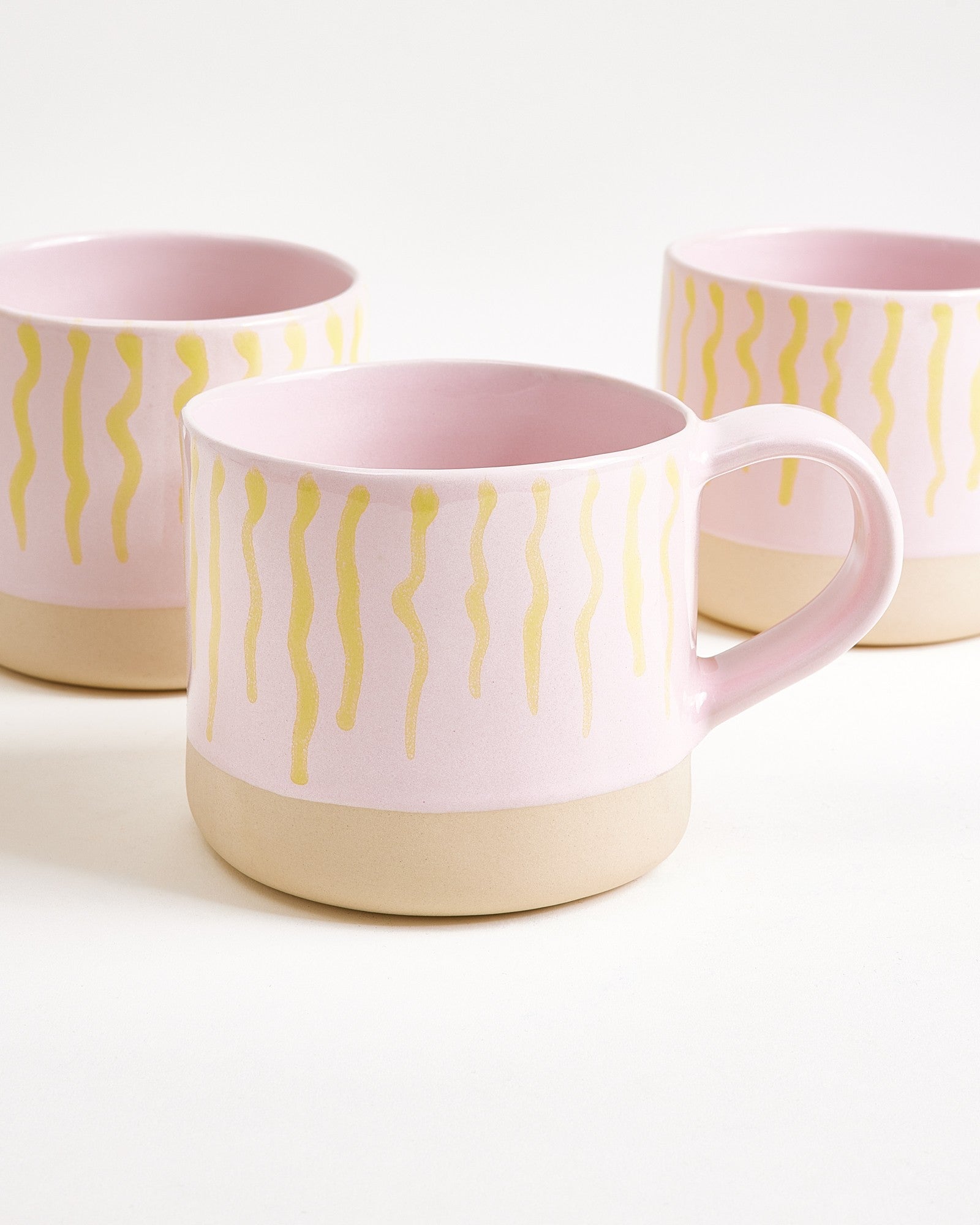 Nódoa - Set of 6 Mugs pink yellow striped