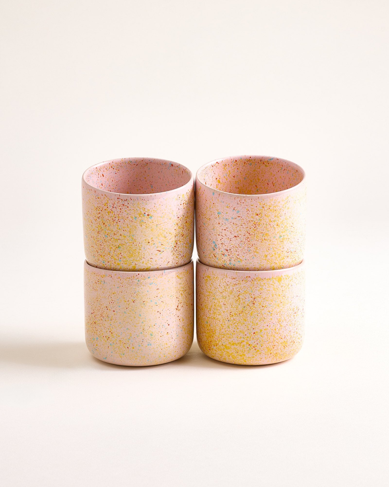 Nódoa - Set of 4 Cups large pink speckled