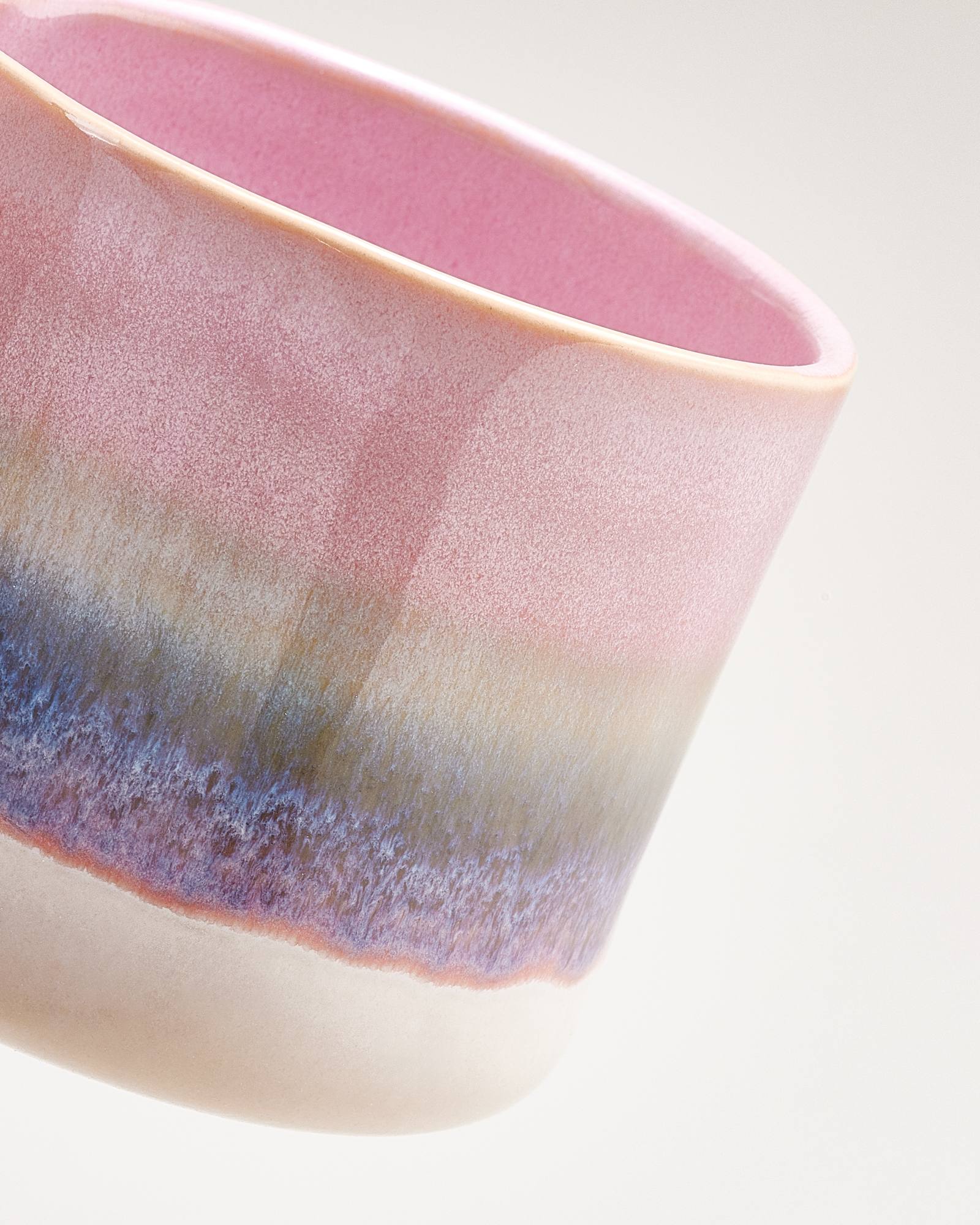 Nódoa Tasse groß dipped rosa grün