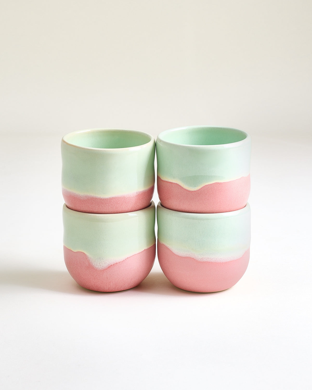 Nola - Large cup lime pink Set of 4