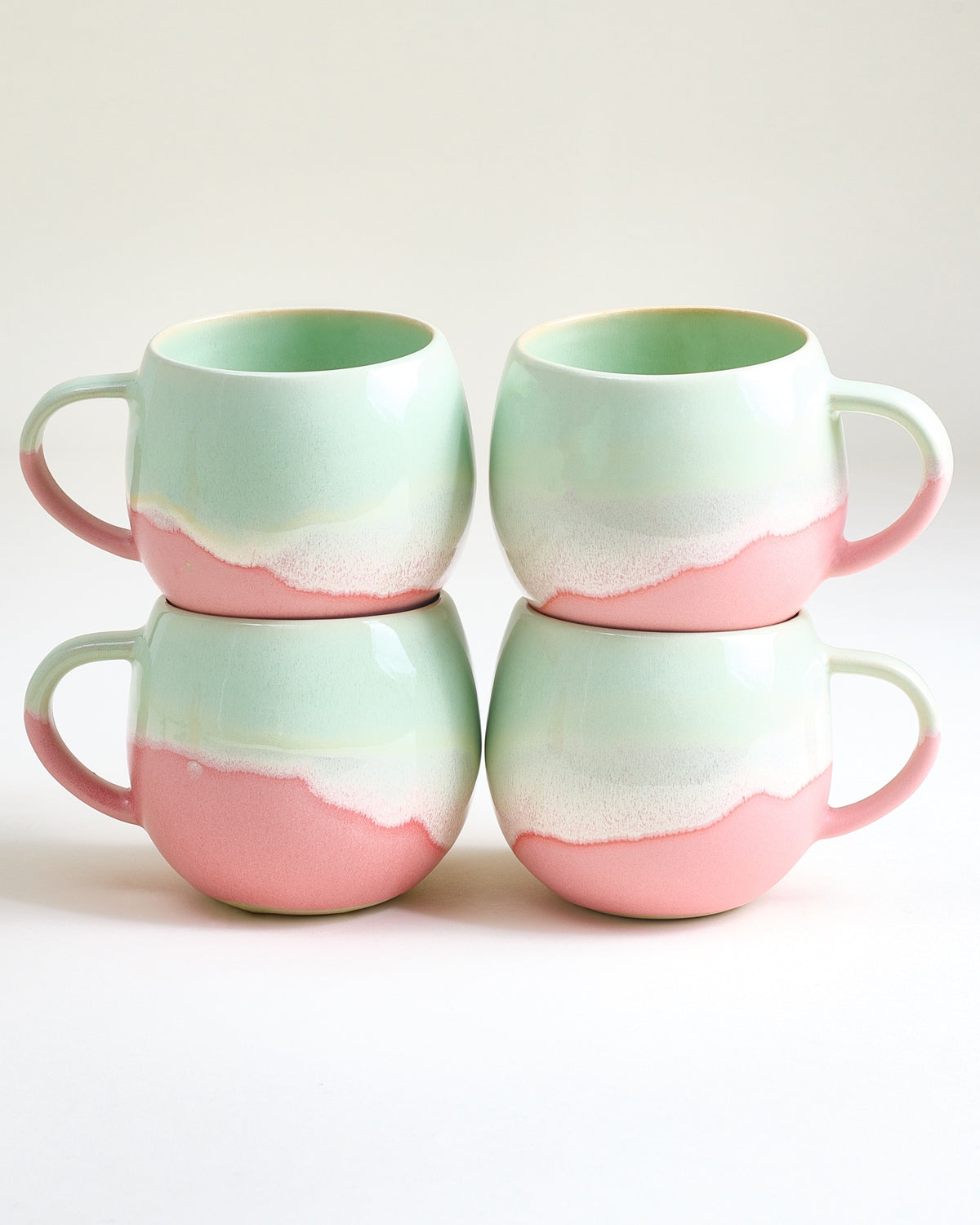 Nola - Large mug lime pink Set of 4
