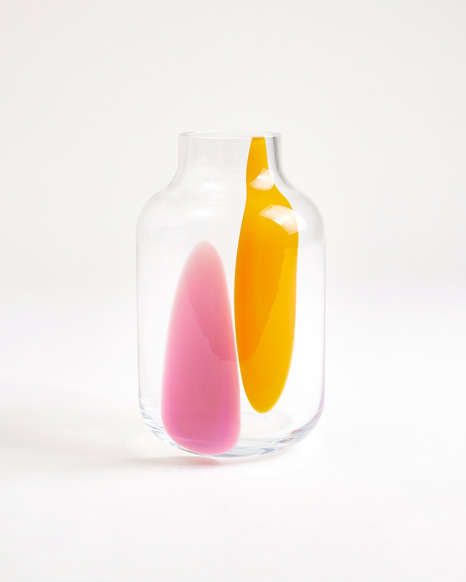 Nuno glass vase M - pink orange drops