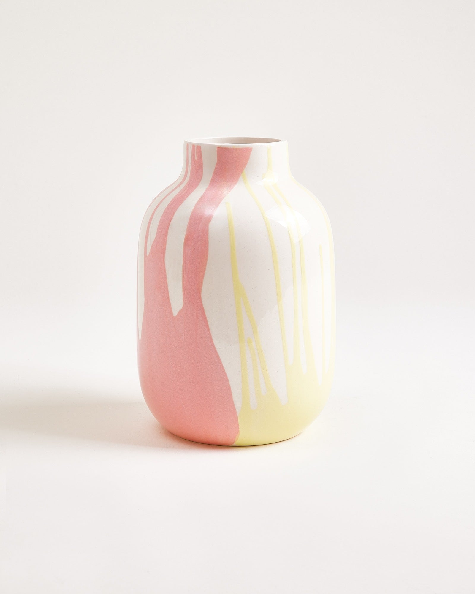 Nuno - Vaso M drip giallo rosa
