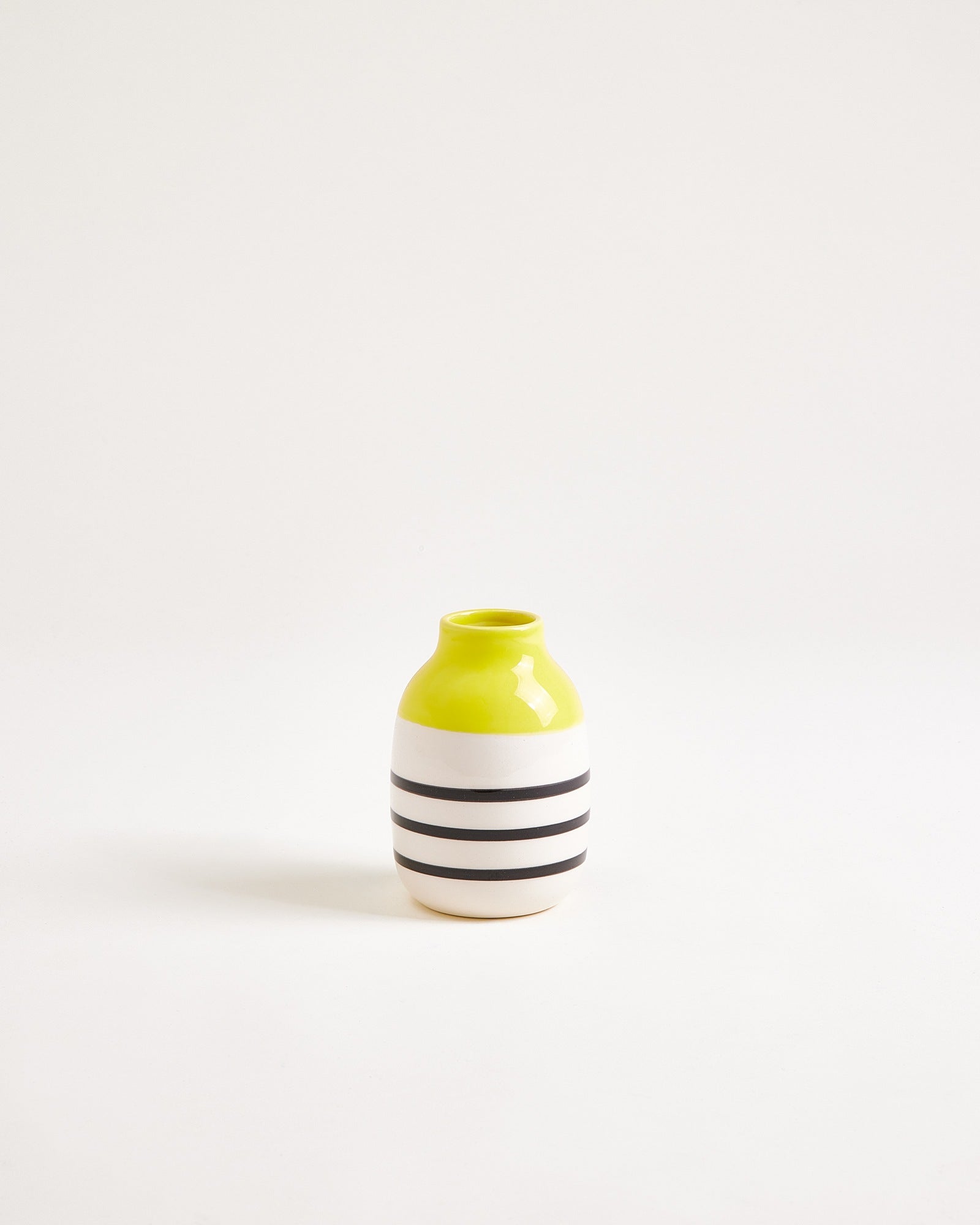 Nuno Vase S gestreift gelb schwarz