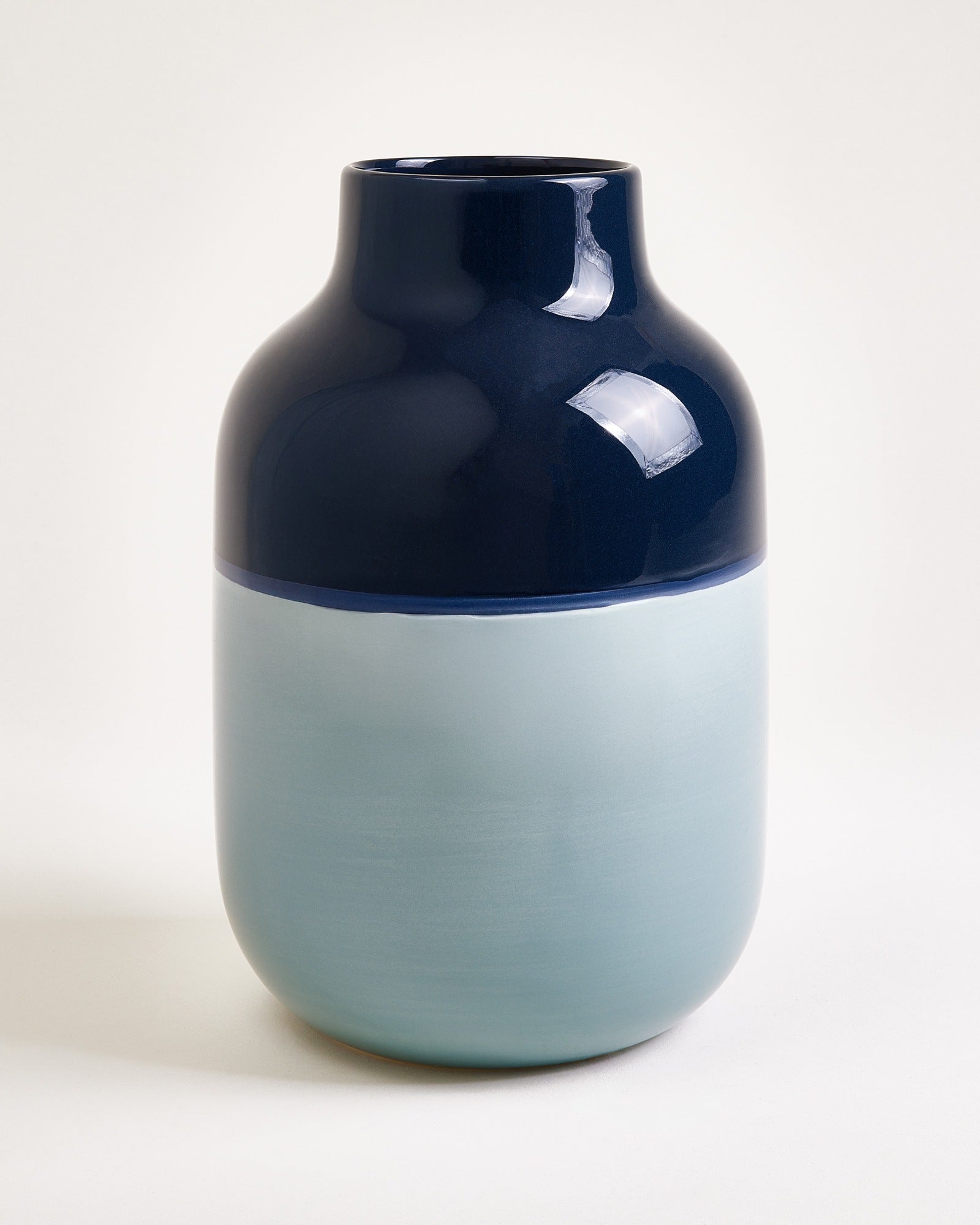 Nuno Vase L dunkelblau graublau