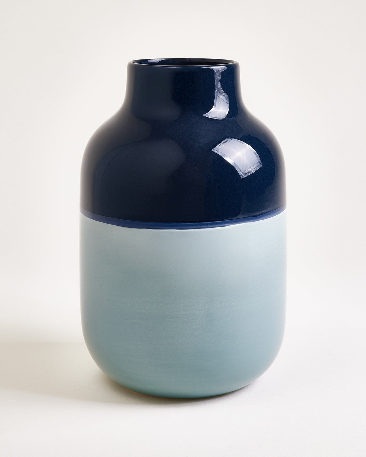 Nuno Vase L dunkelblau graublau