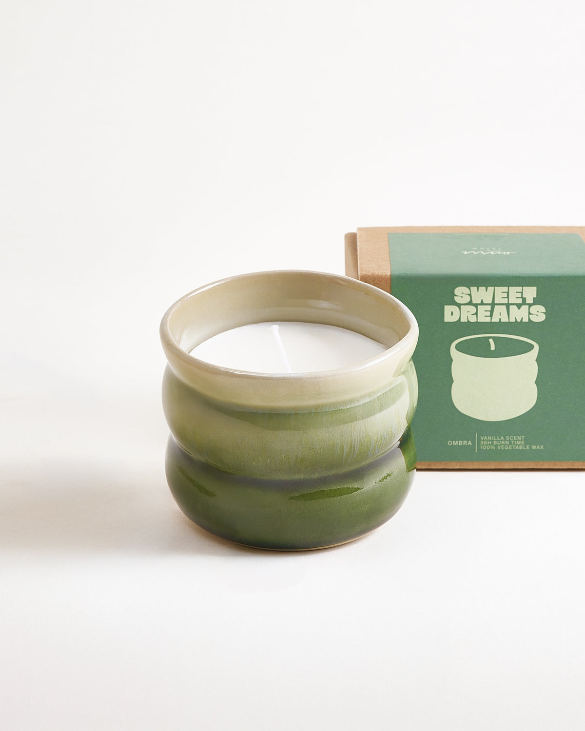 Ombra - Scented candle Sweet Dreams light green dark green