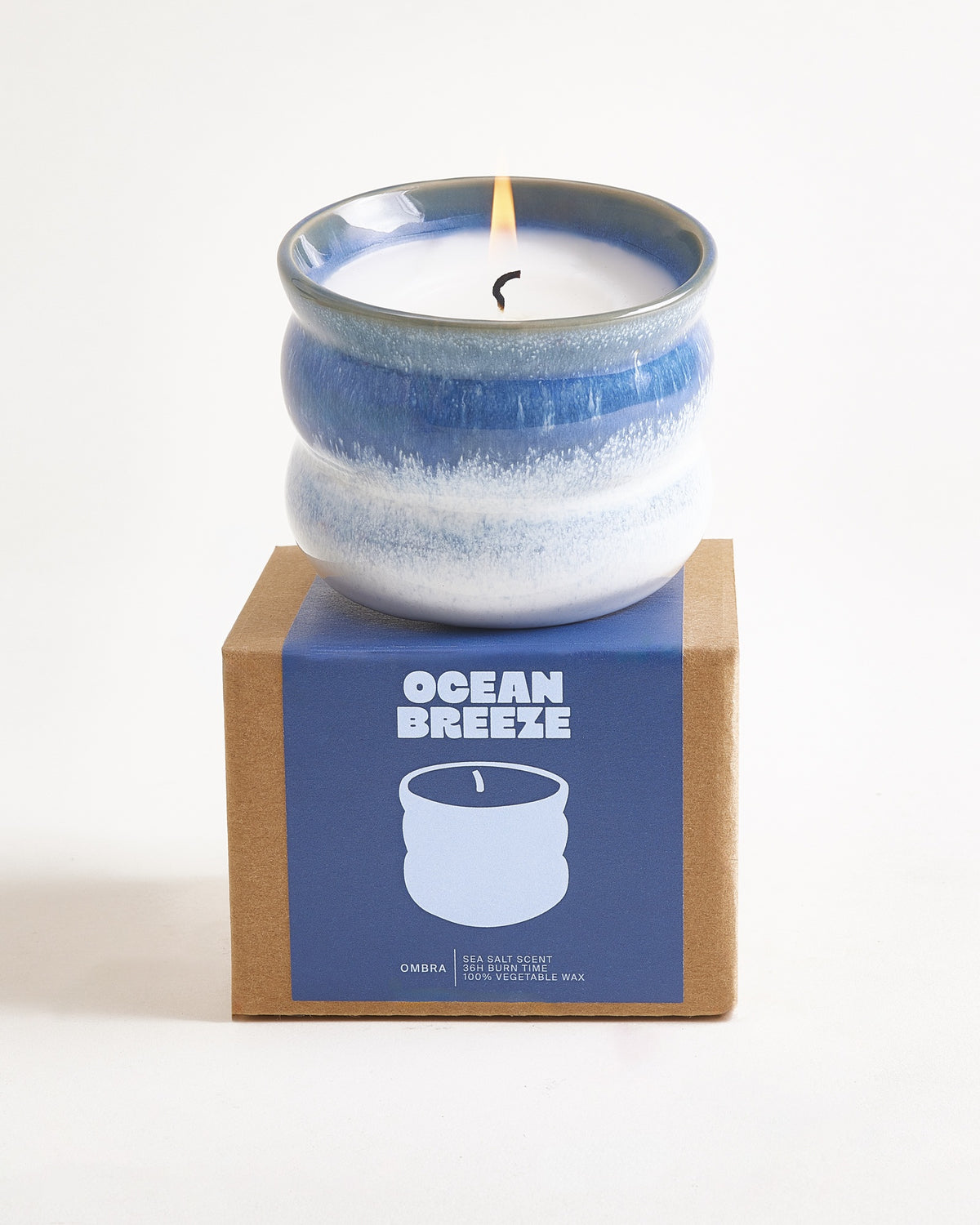 Ombra - Candela profumata Ocean Breeze Blu scuro, blu chiaro