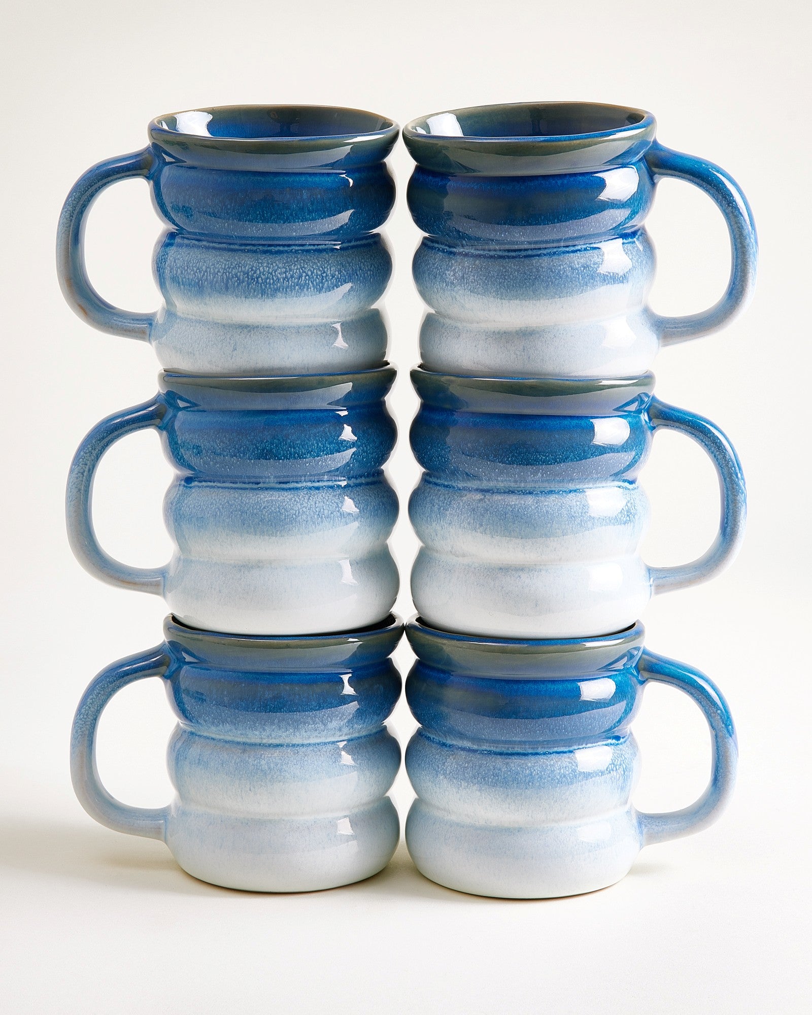 Ombra Tasse groß bubble dunkelblau hellblau 6er-Set