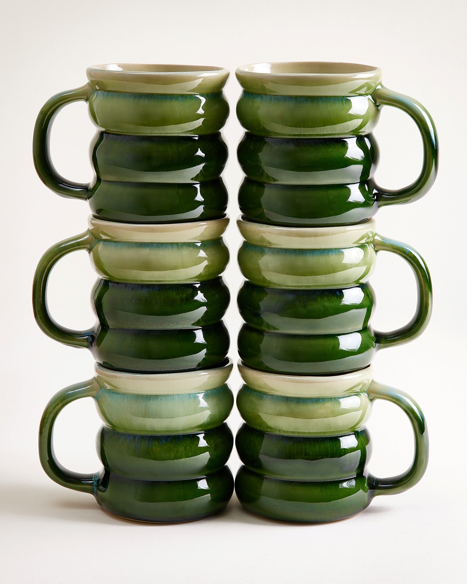 Ombra Tasse groß bubble grün dunkelgrün 6er-Set