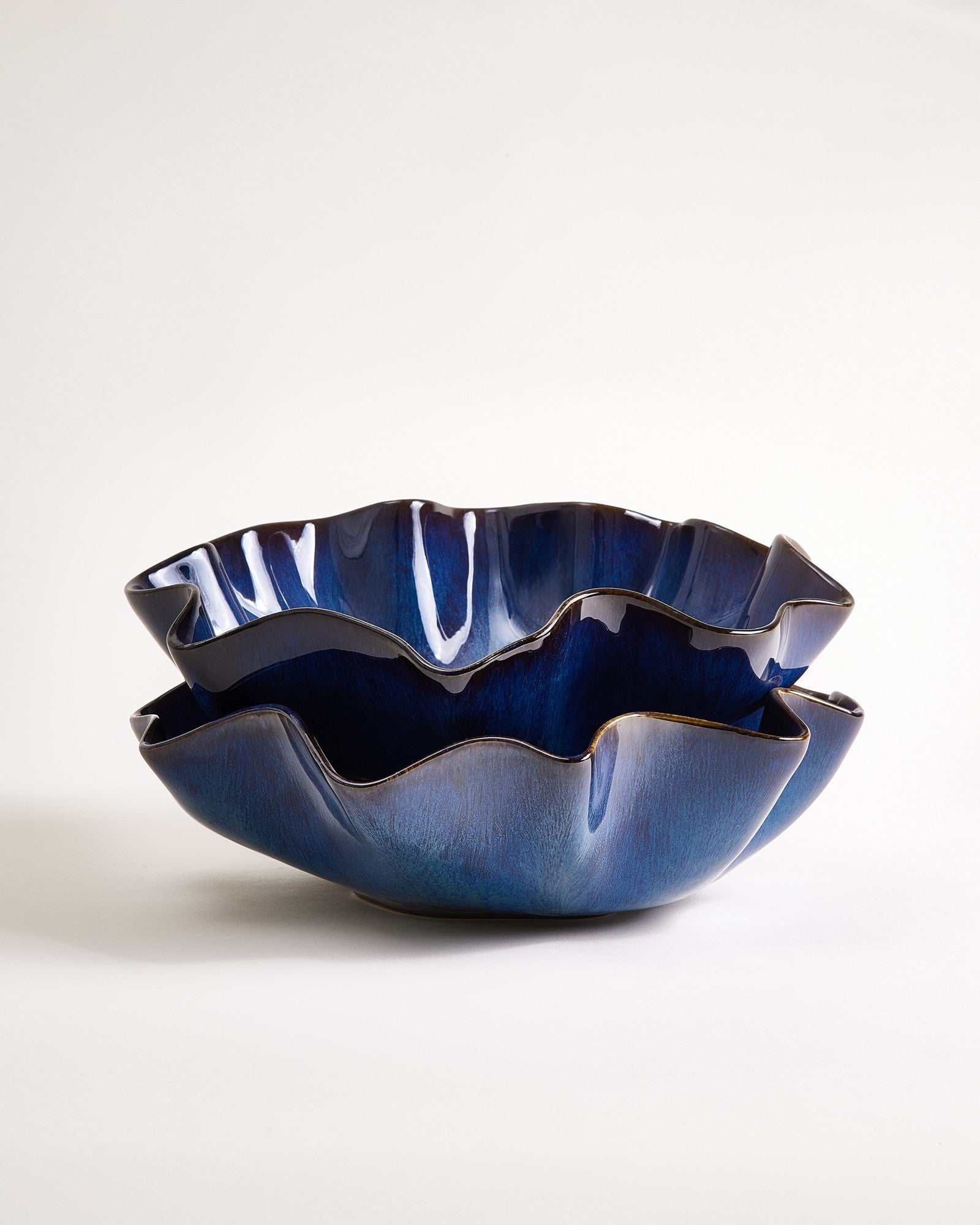 Pérola Shell - Servingbowl dark blue