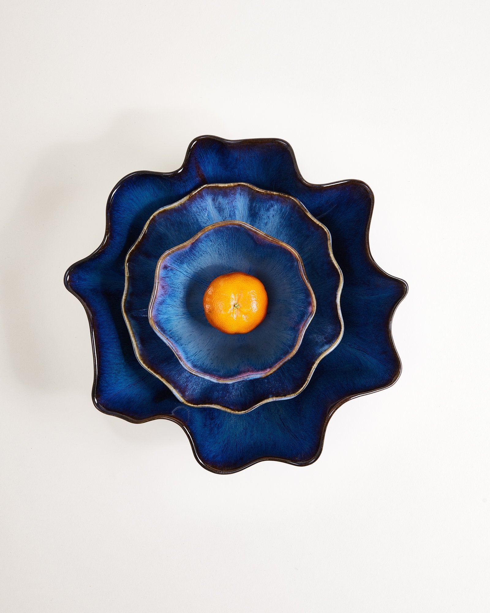 Pérola Shell - Servingbowl dark blue