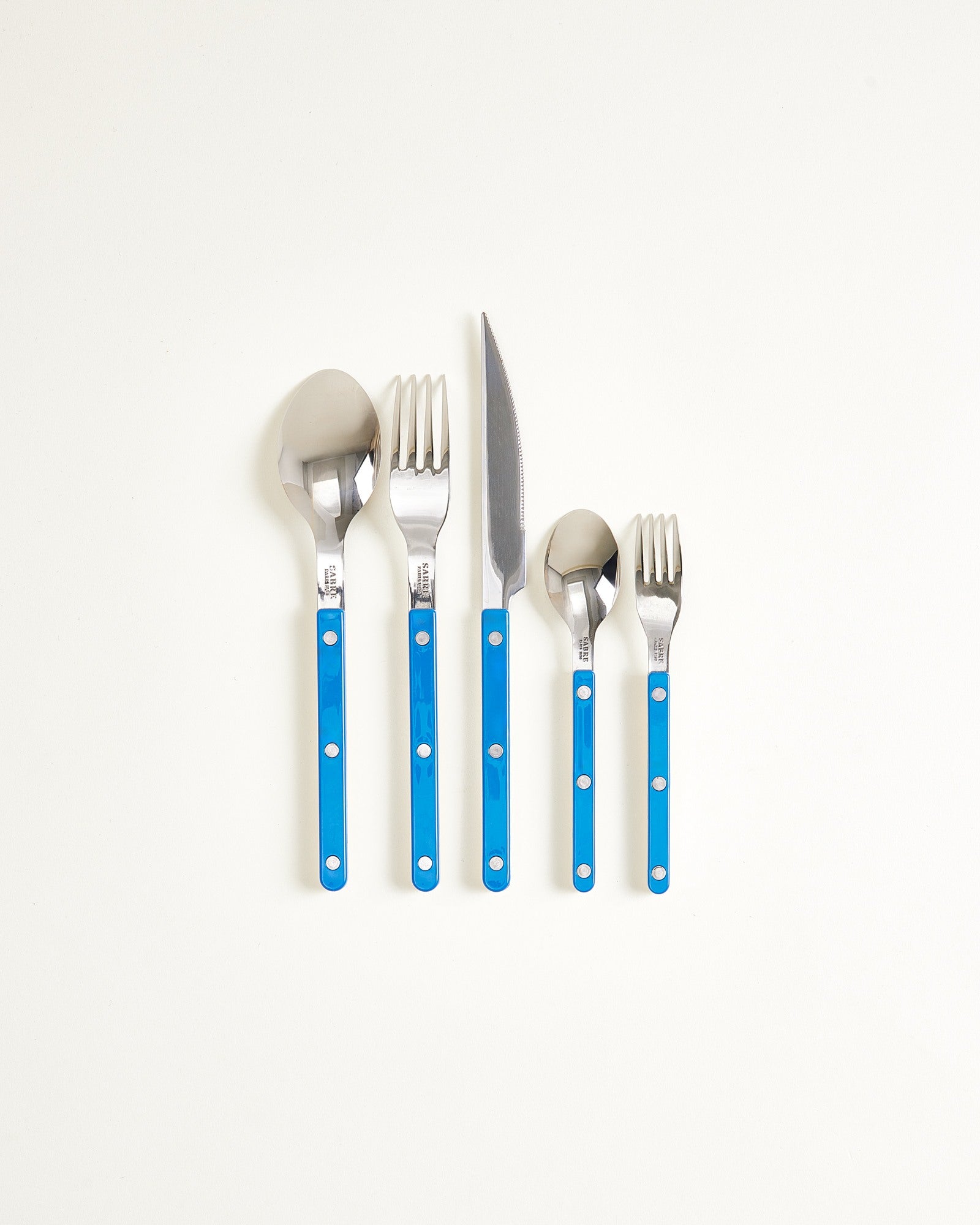 MaM x Sabre Paris - Couverts bleu et blanc cassé lot de 5