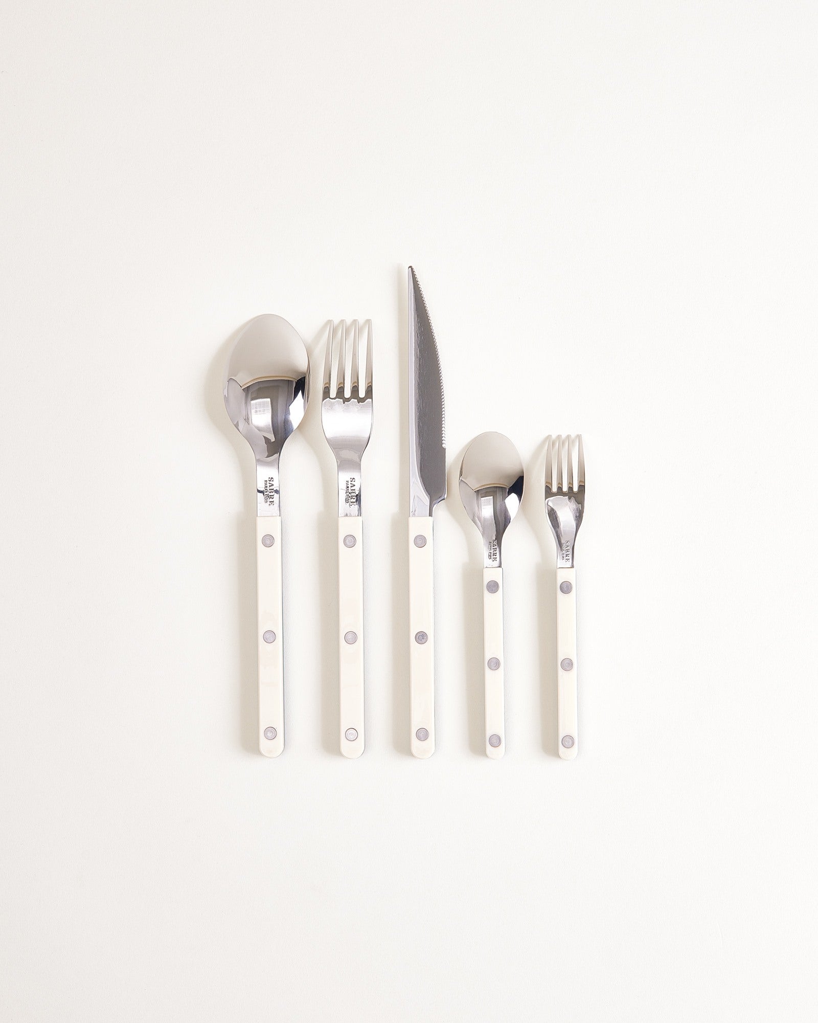 MaM x Sabre Paris - Couverts vert foncé blanc cassé lot de 5