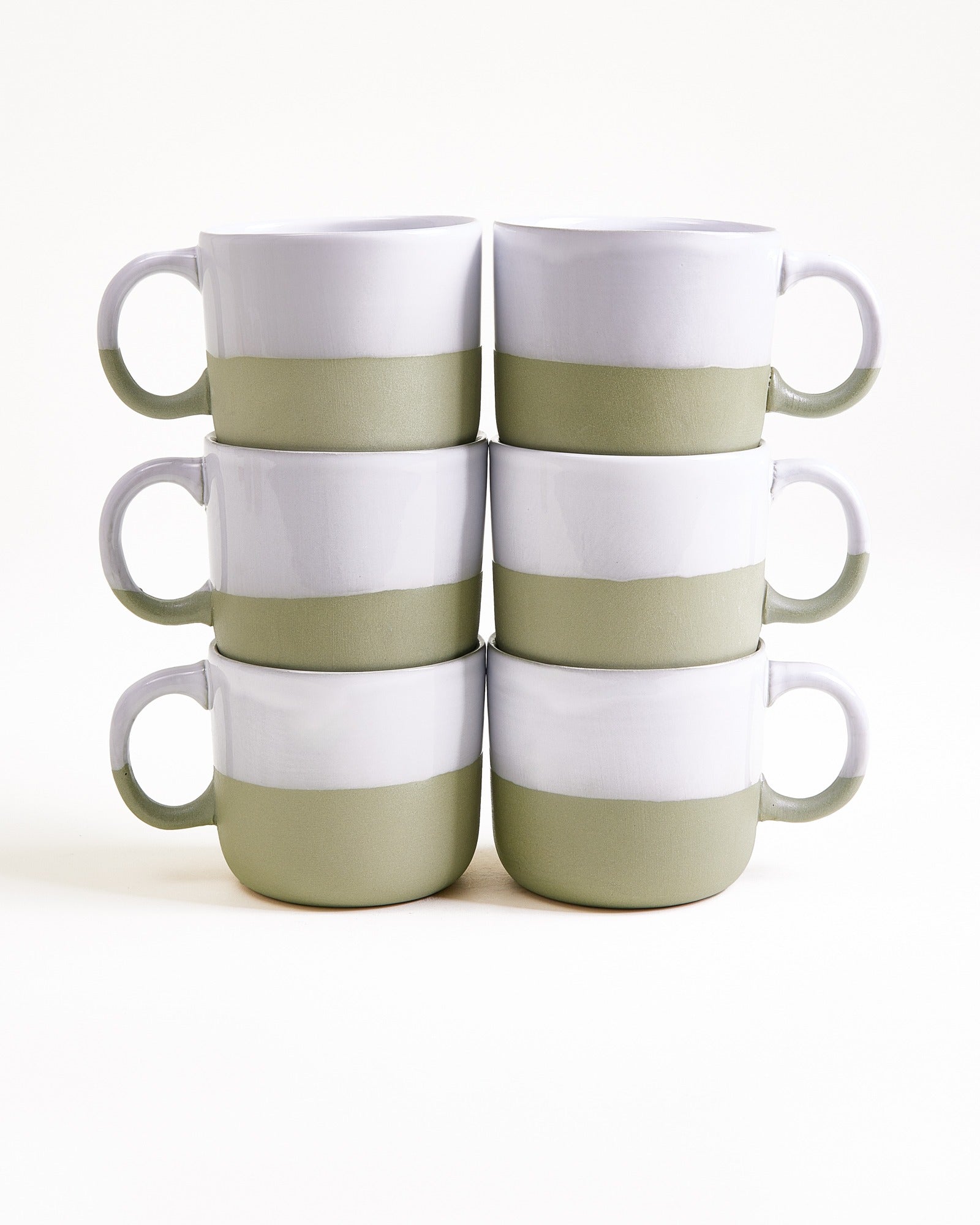 Seda Tasse klein salbeigrün weiß 6er-Set