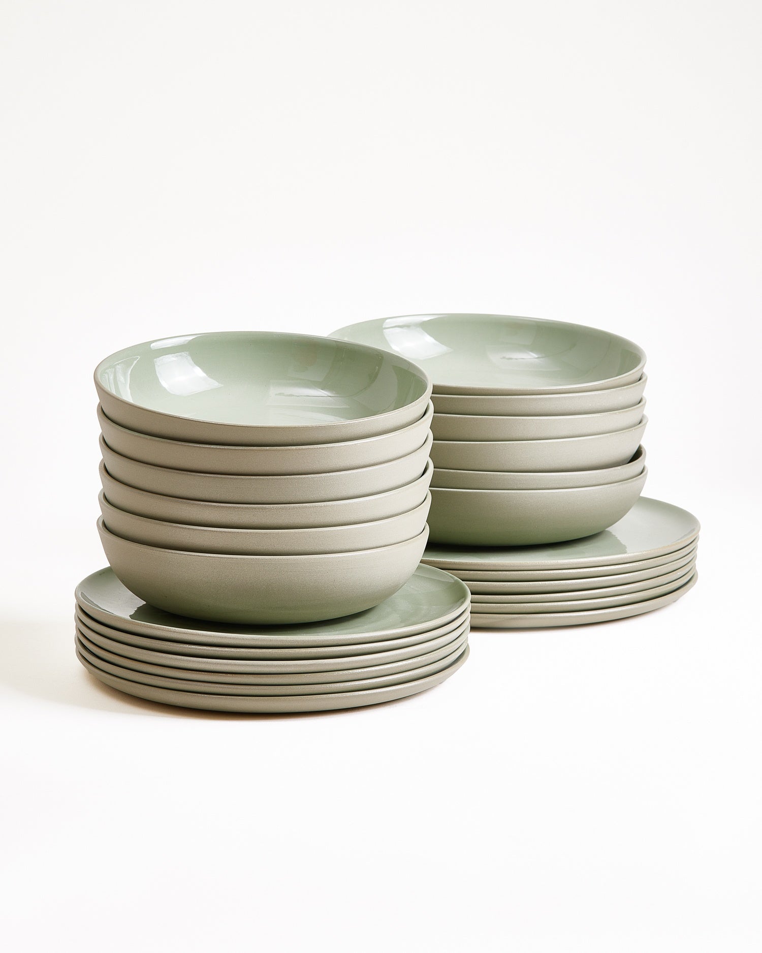 Seda Geschirr-Set salbeigrün 24-teilig