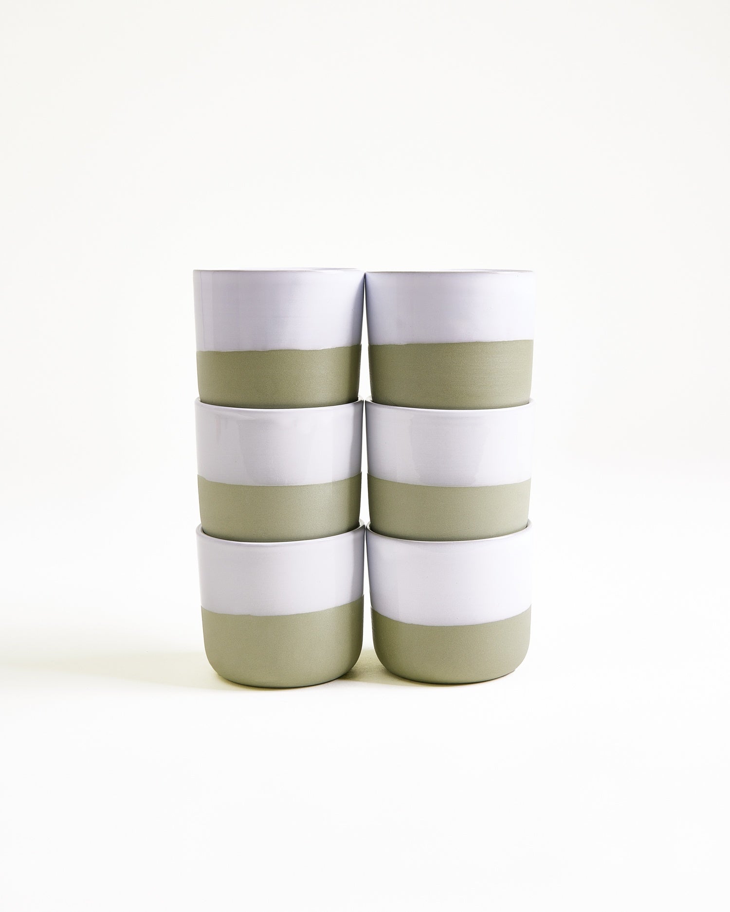 Seda Becher klein salbeigrün weiß 6er-Set