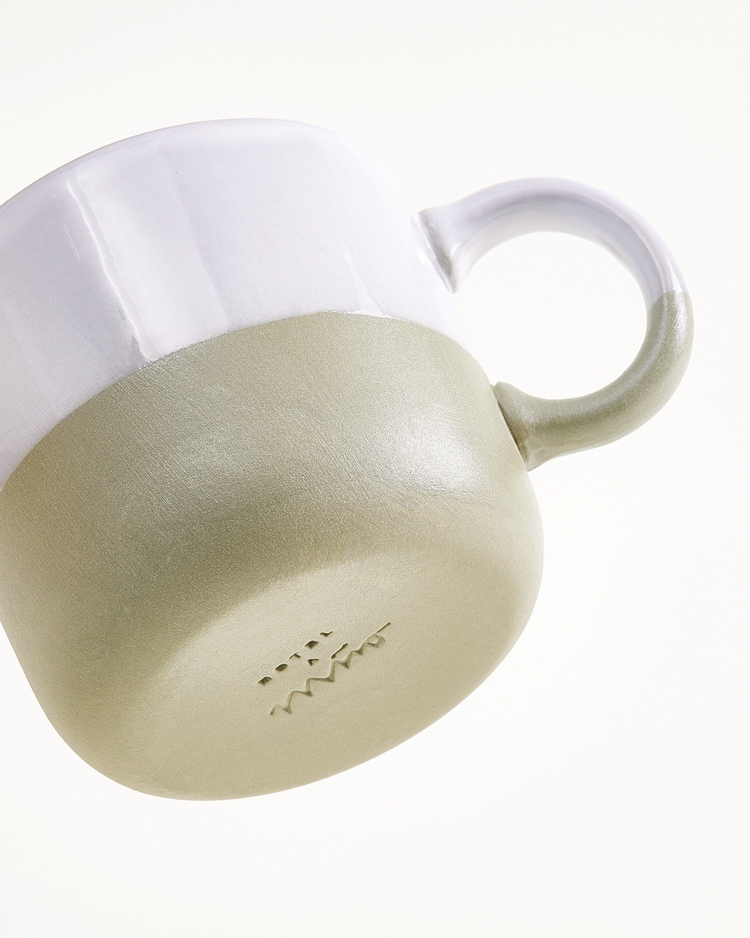 Seda - Set da 4 tazzine verde salvia e bianco