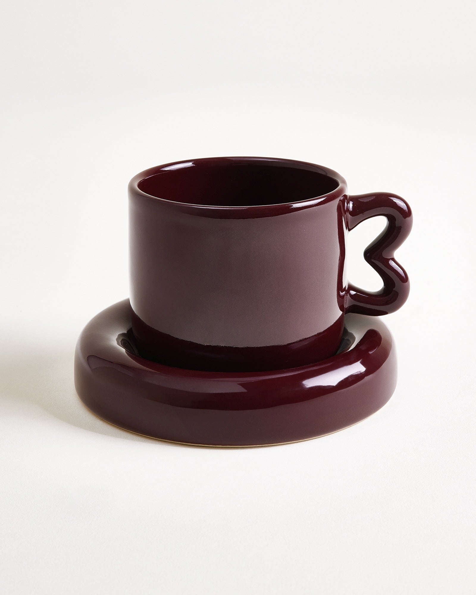 Seia Tasse & Untertasse Herz burgund