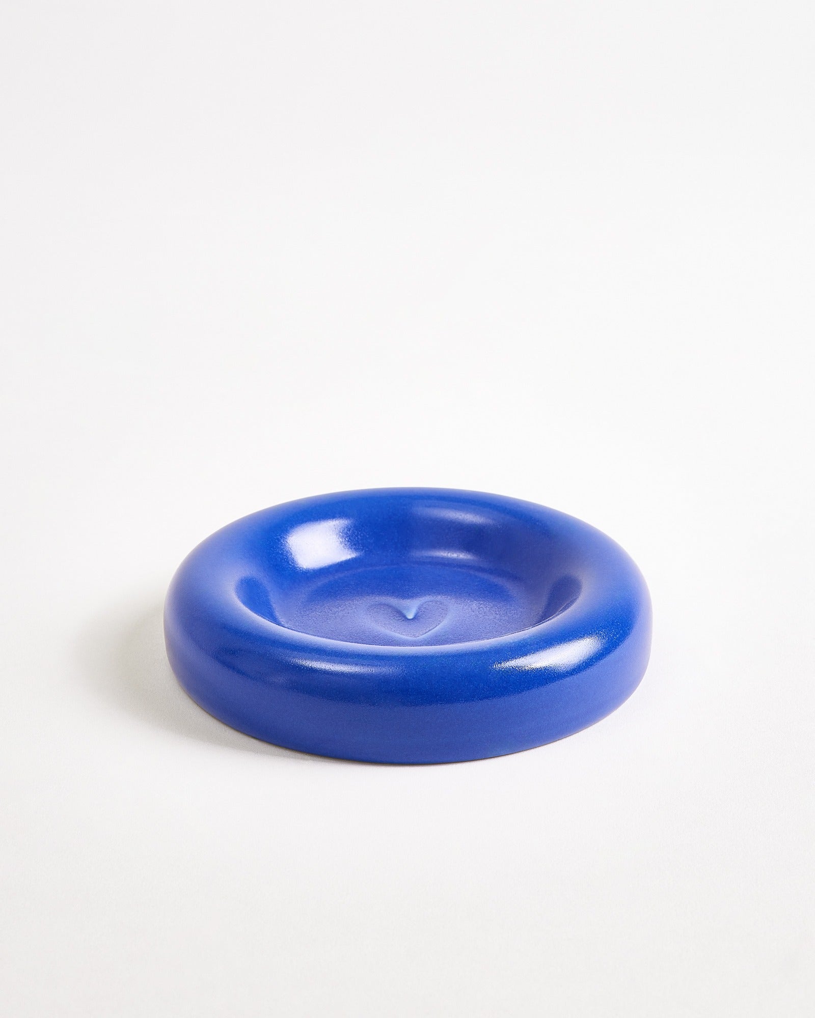 Seia - Tasse à café avec anse et soucoupe pour tasse à café Cœur bleu