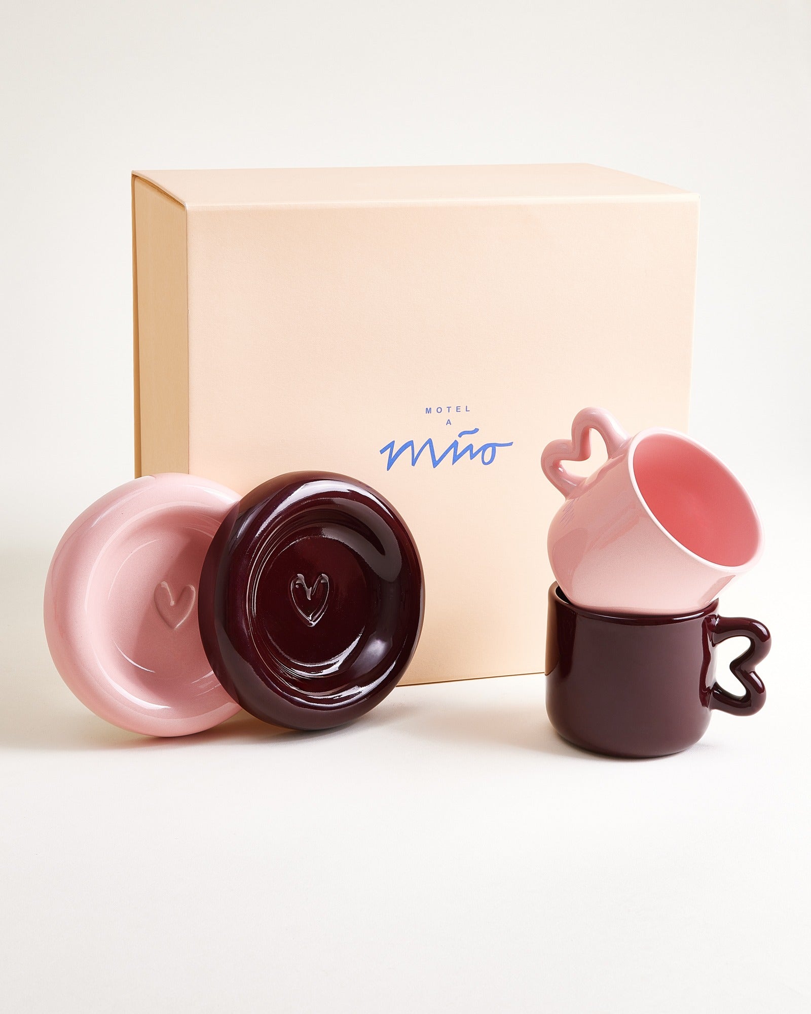 Seia Geschenk-Set Herz rosa burgund 3-teilig