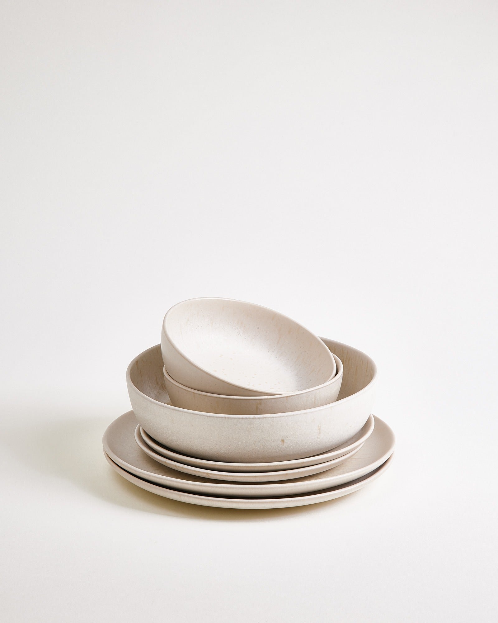 Sintra - Service de vaisselle moderne sable 7 pièces