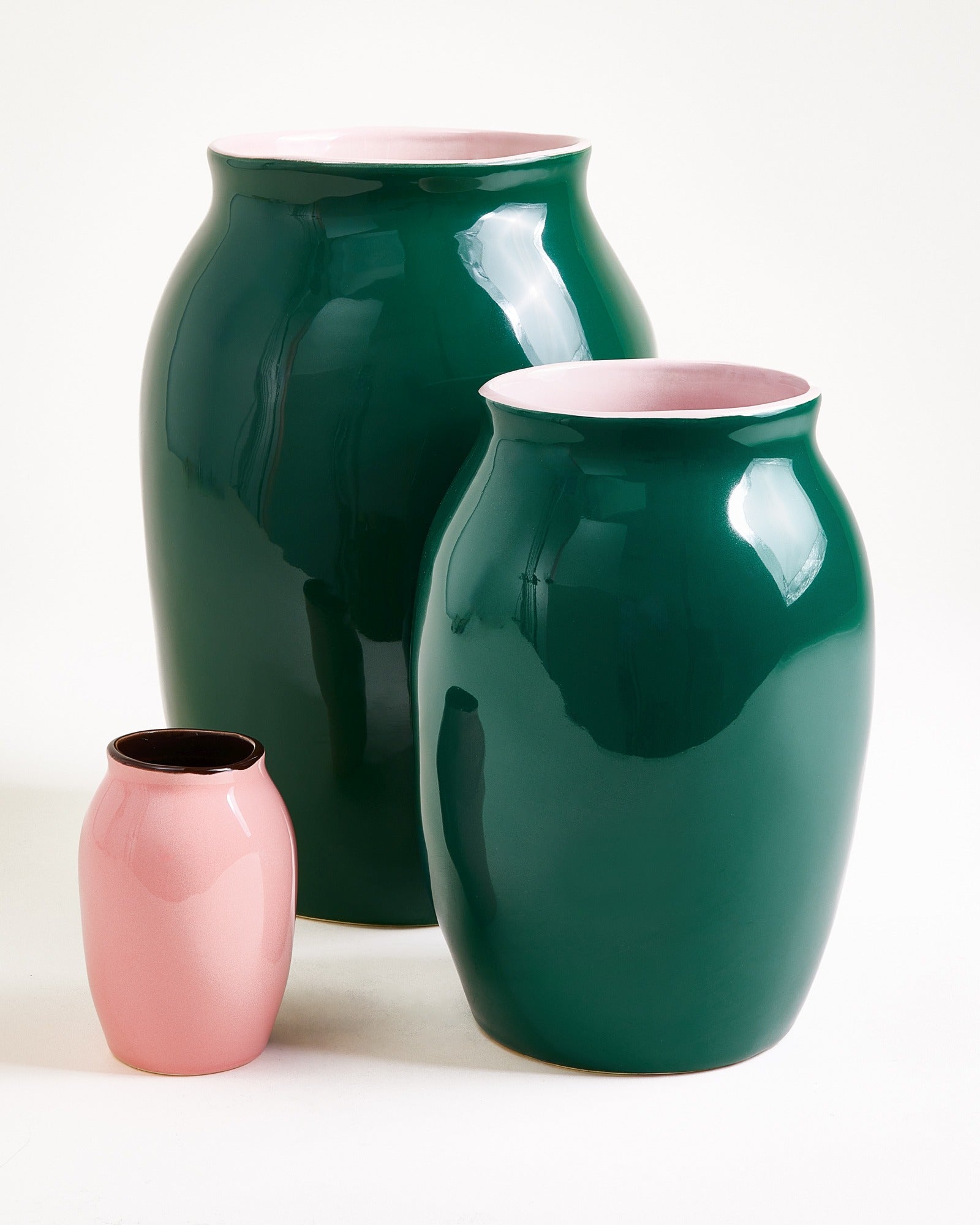 Sombra vase L dark green rose