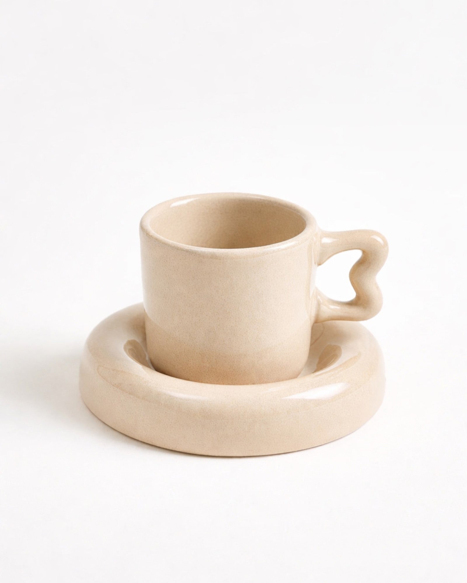 Seia espresso mug & saucer heart sand