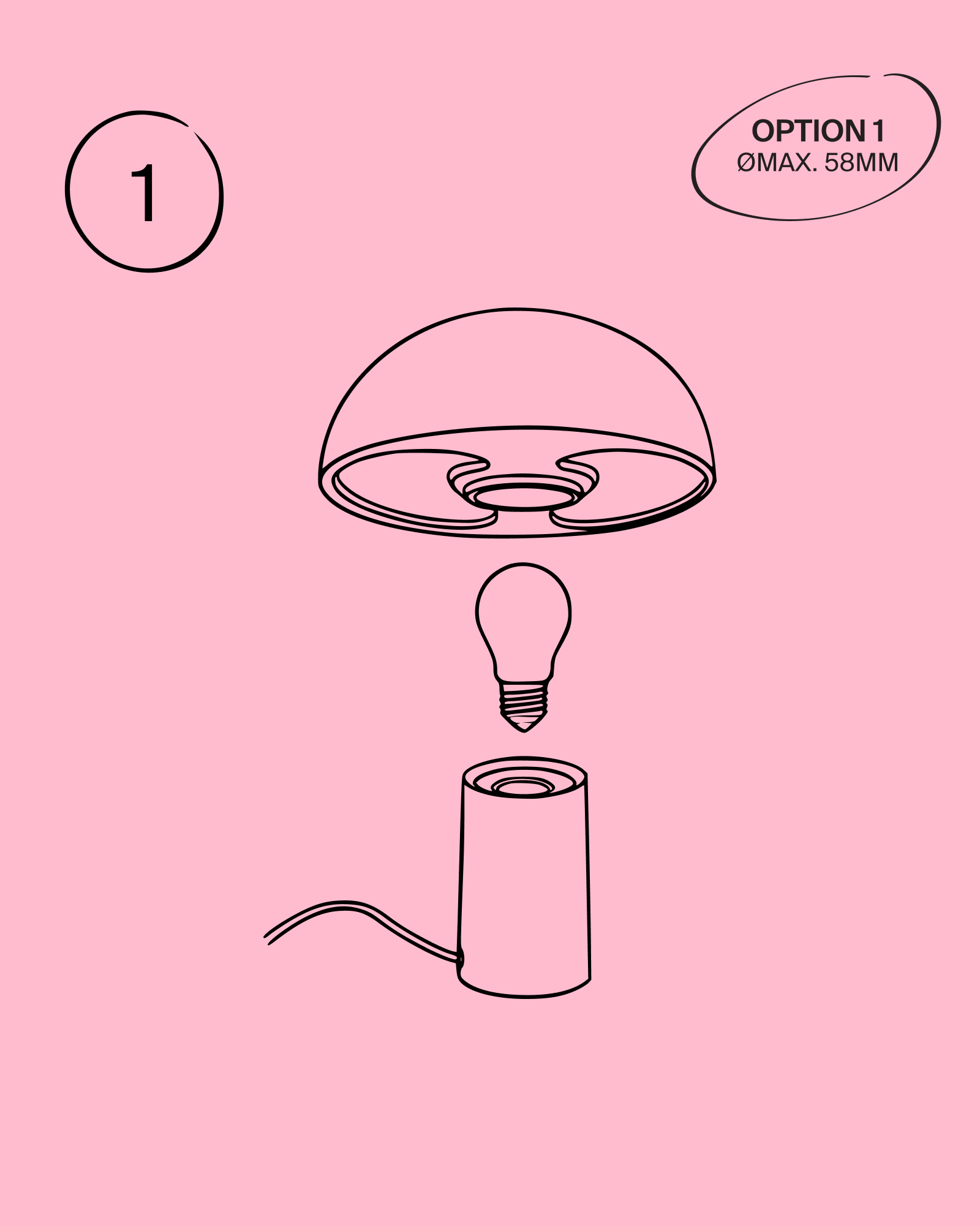 Cogumelo - Ceramic lamp pink blue