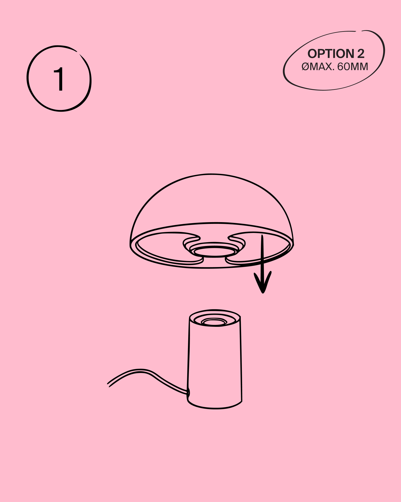 Cogumelo - Ceramic lamp pink blue