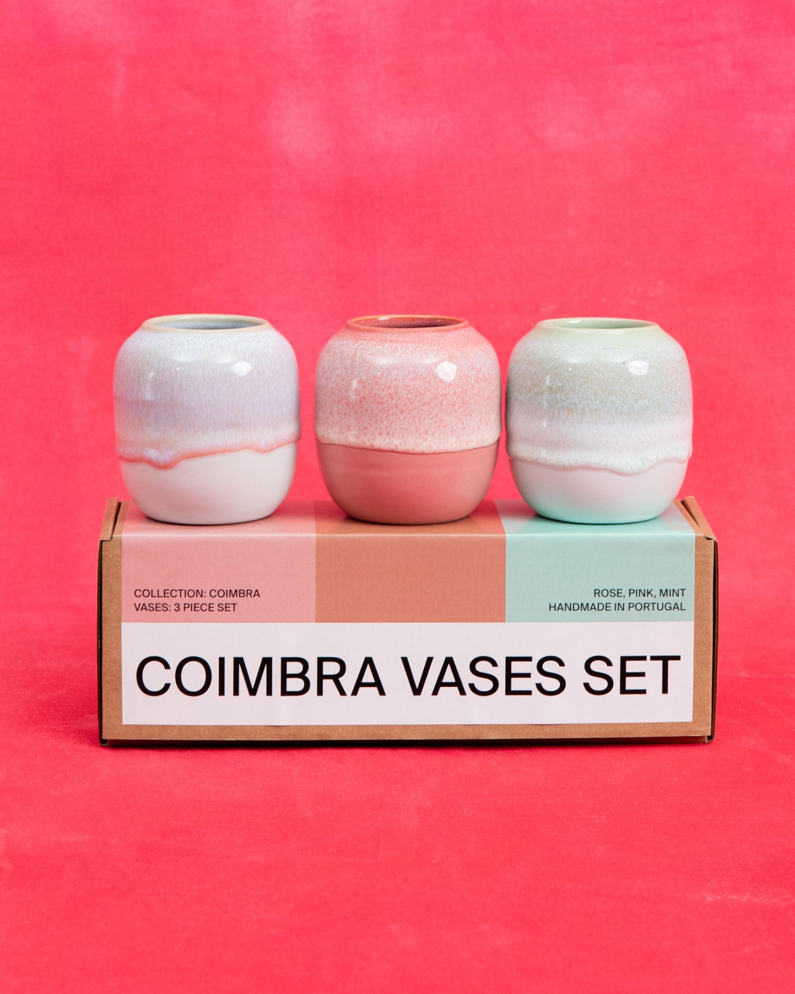Coimbra Vase S 3er-Set rosé mint pink