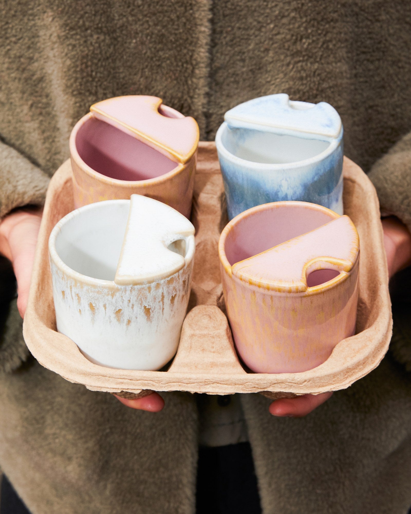 Copa Alto small cup sand white To-Go