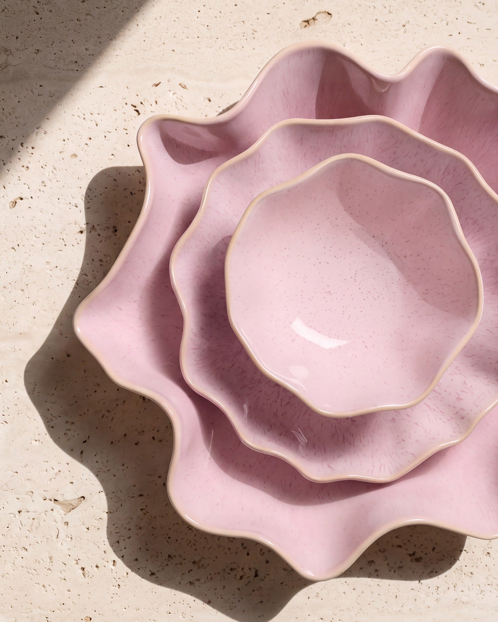 Areia Geschirr-Set shell rosé 3-teilig