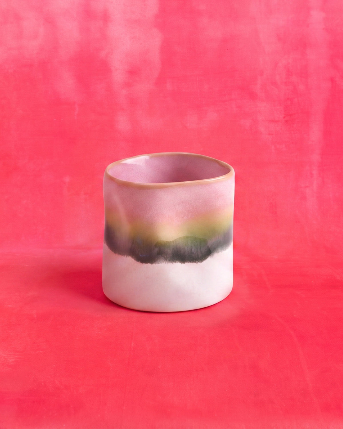 Nódoa Becher klein organic dipped rosa grün