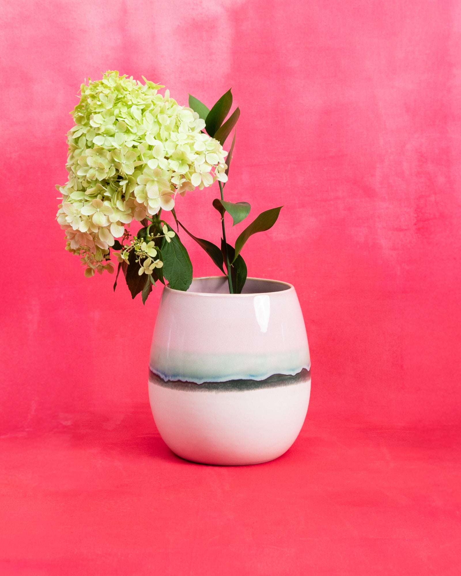 Nódoa - Vase M dipped pink green