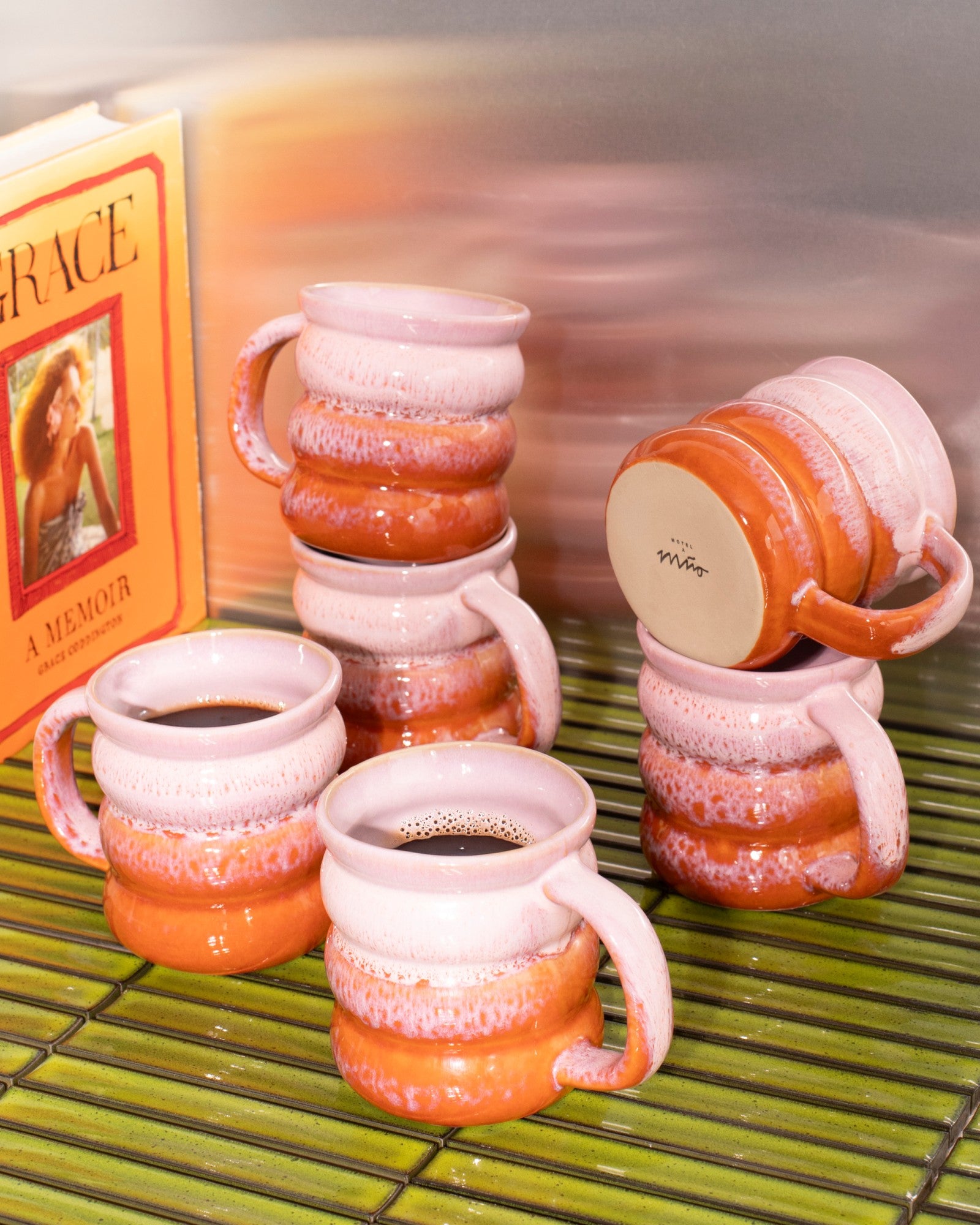 Ombra Tasse groß bubble rosa orange