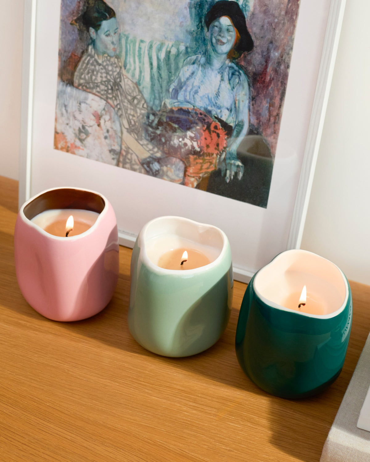 João Duftkerze Vanilla Wood rosa braun