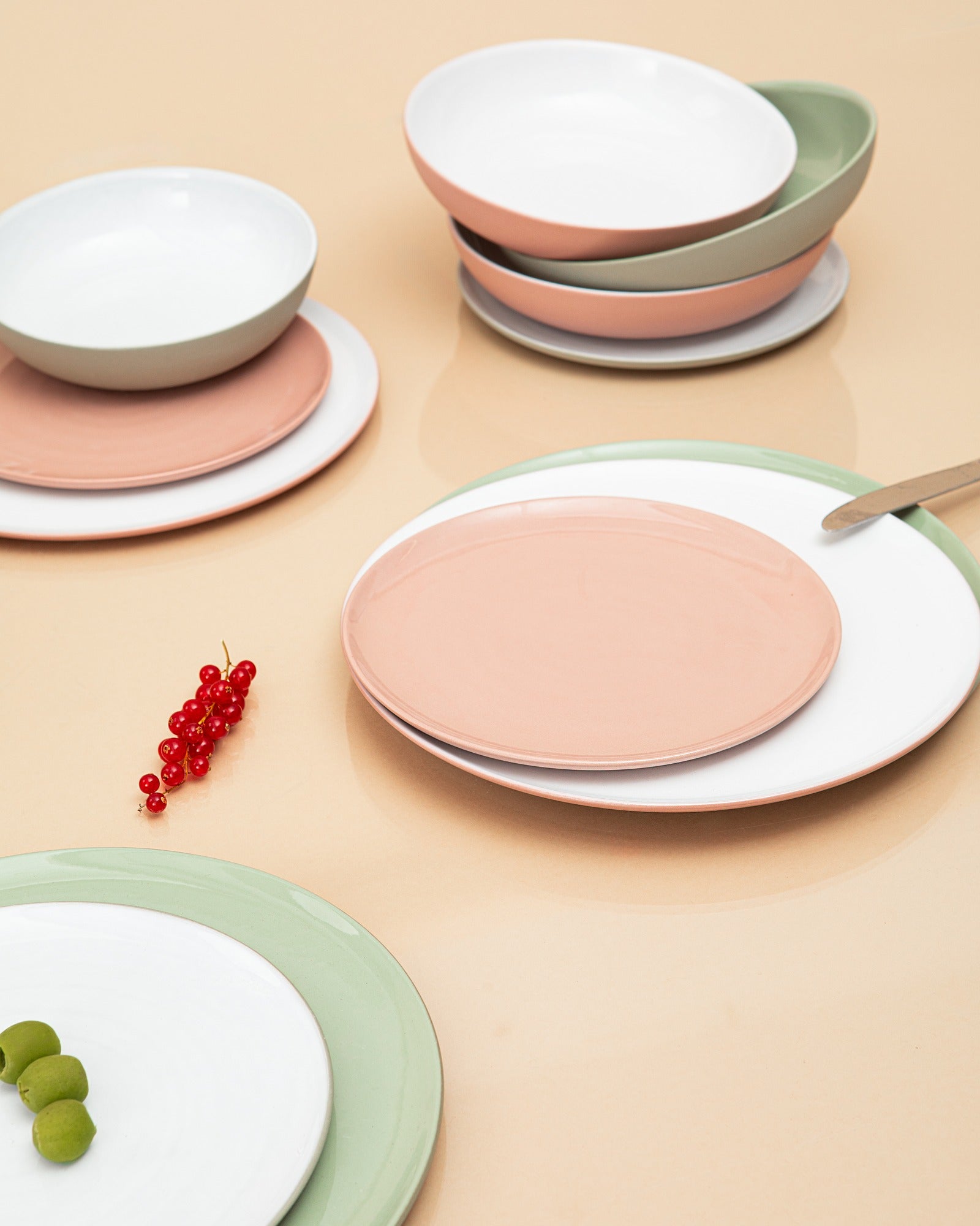 Seda Teller groß rosé weiß