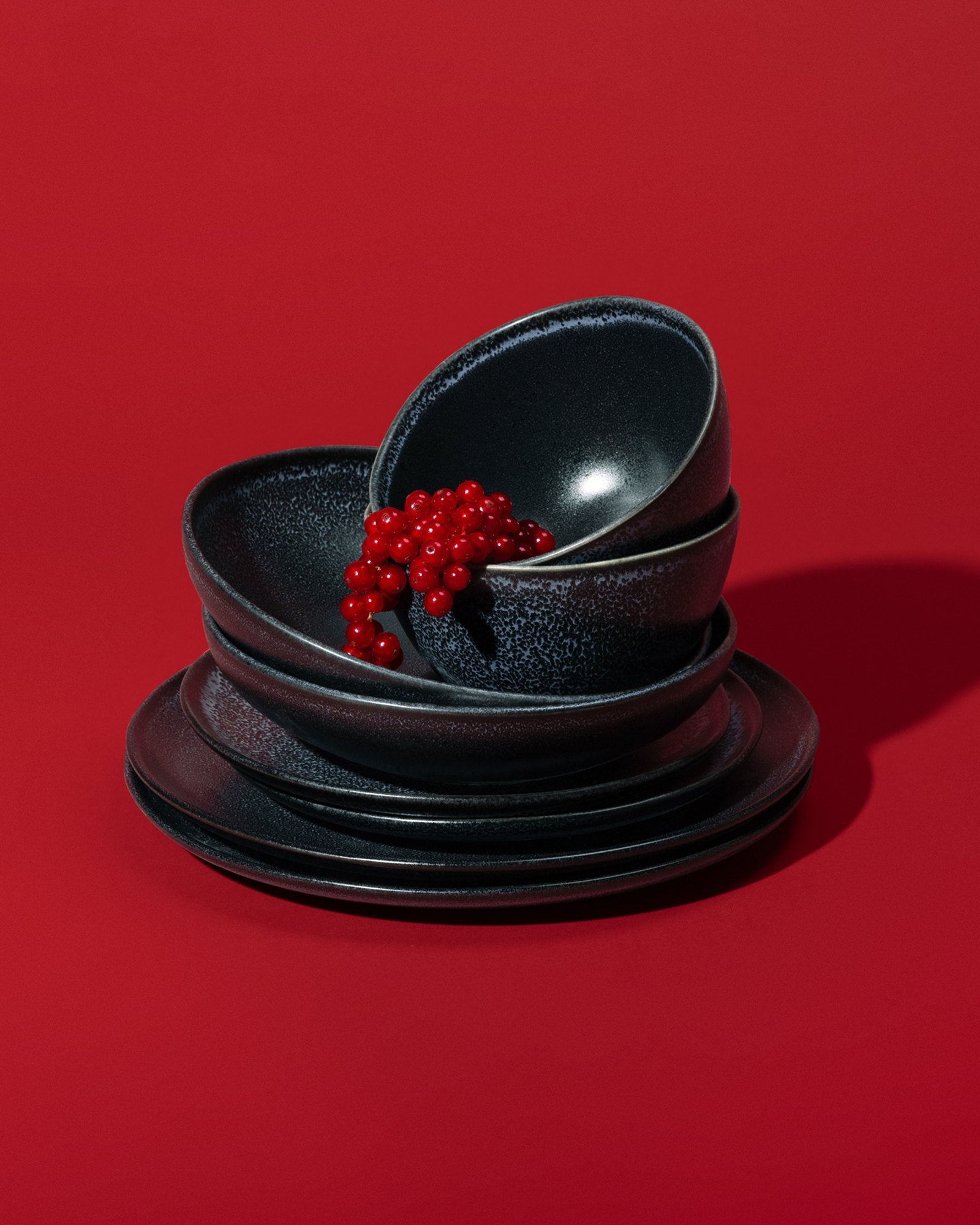 Turmalina Geschirr-Set schwarz 8-teilig