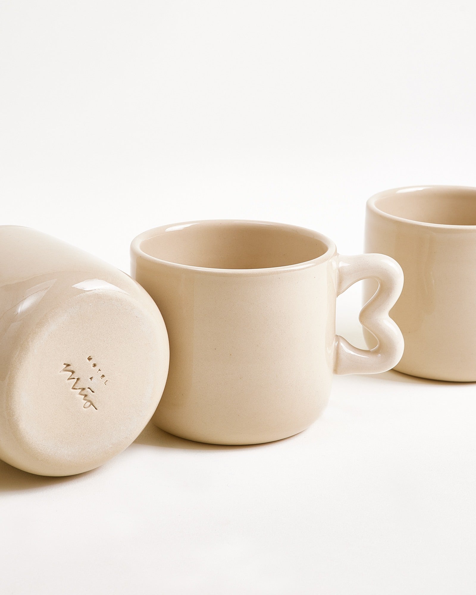 Seia Tasse klein & Untertasse klein Herz sand